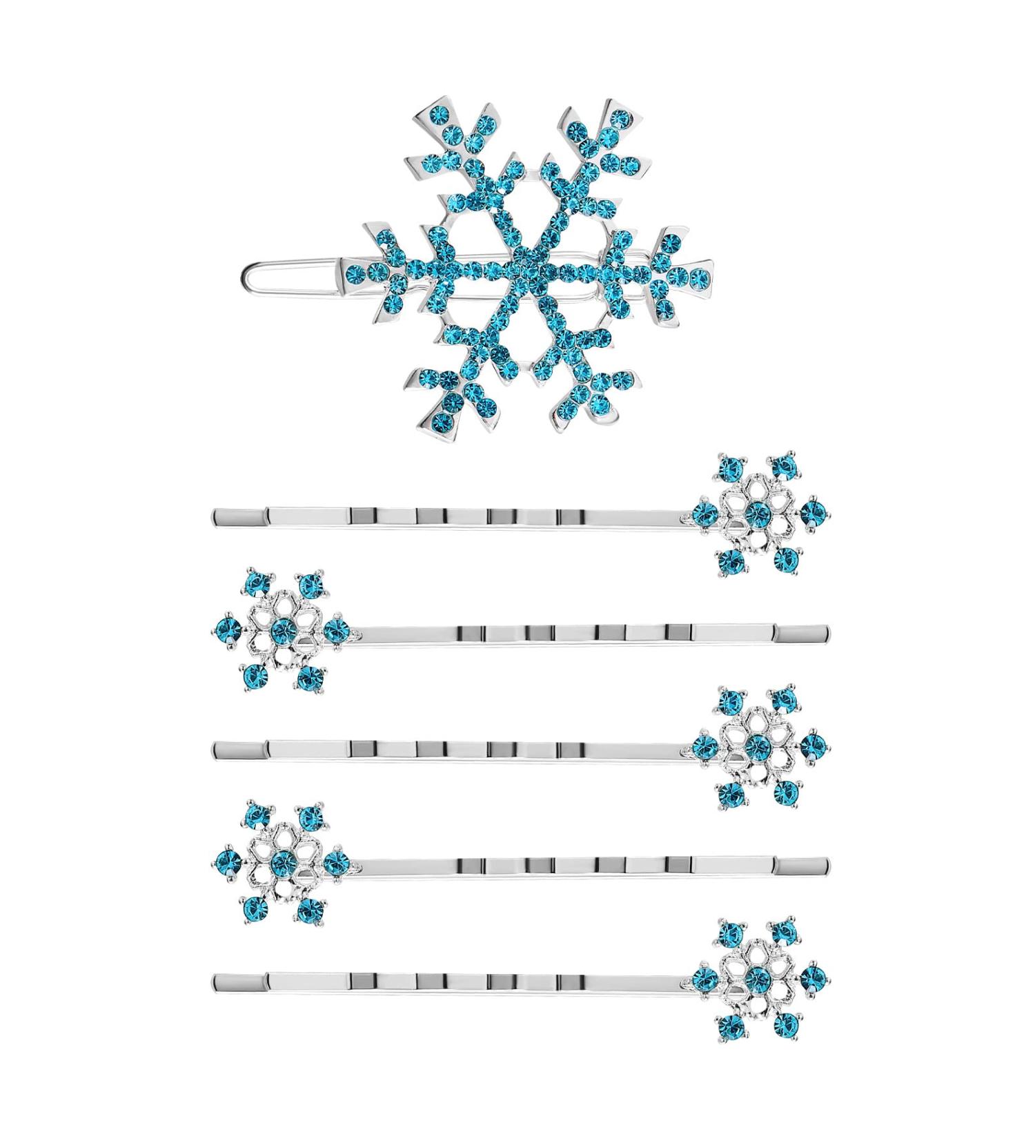 Lurrose 6pcs Snowflake Crystal Hairpins - Bridal Rhinestone Bobby Pins for Wedding, Prom & Parties - Buy Online on GoSupps.com