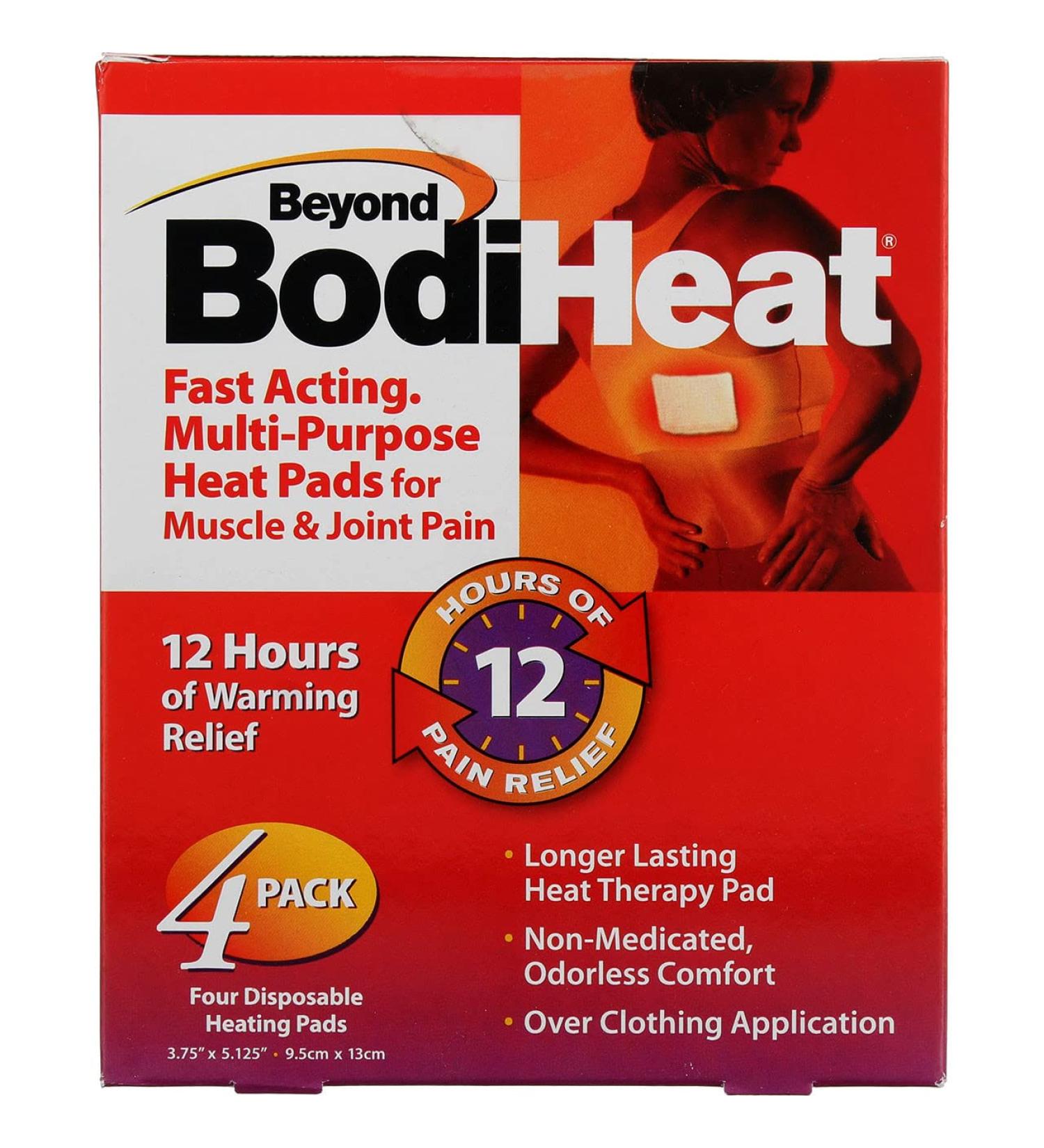 Beyond BodiHeat Disposable Heating Pads 3.75 X 5.25 Inch - Box of 4 | Long-lasting Pain Relief - Buy Online on GoSupps.com