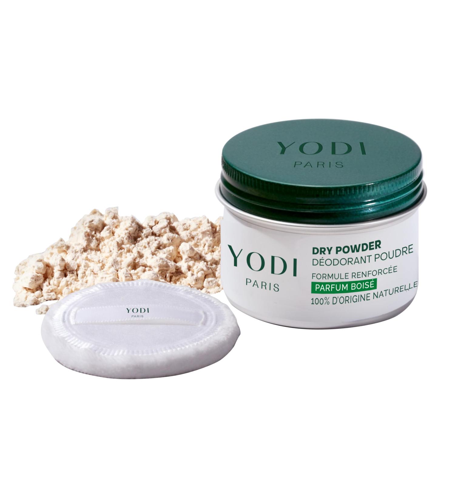 YODI -D odorantDry Powder Parfum Bois -Pr biotique Probiotique &Vitamine E- Anti-Odeur & Antibact rien - Poudre Brevet e - 100% d Origine Naturelle VeganMade In France- Peaux Sensibles - 30g