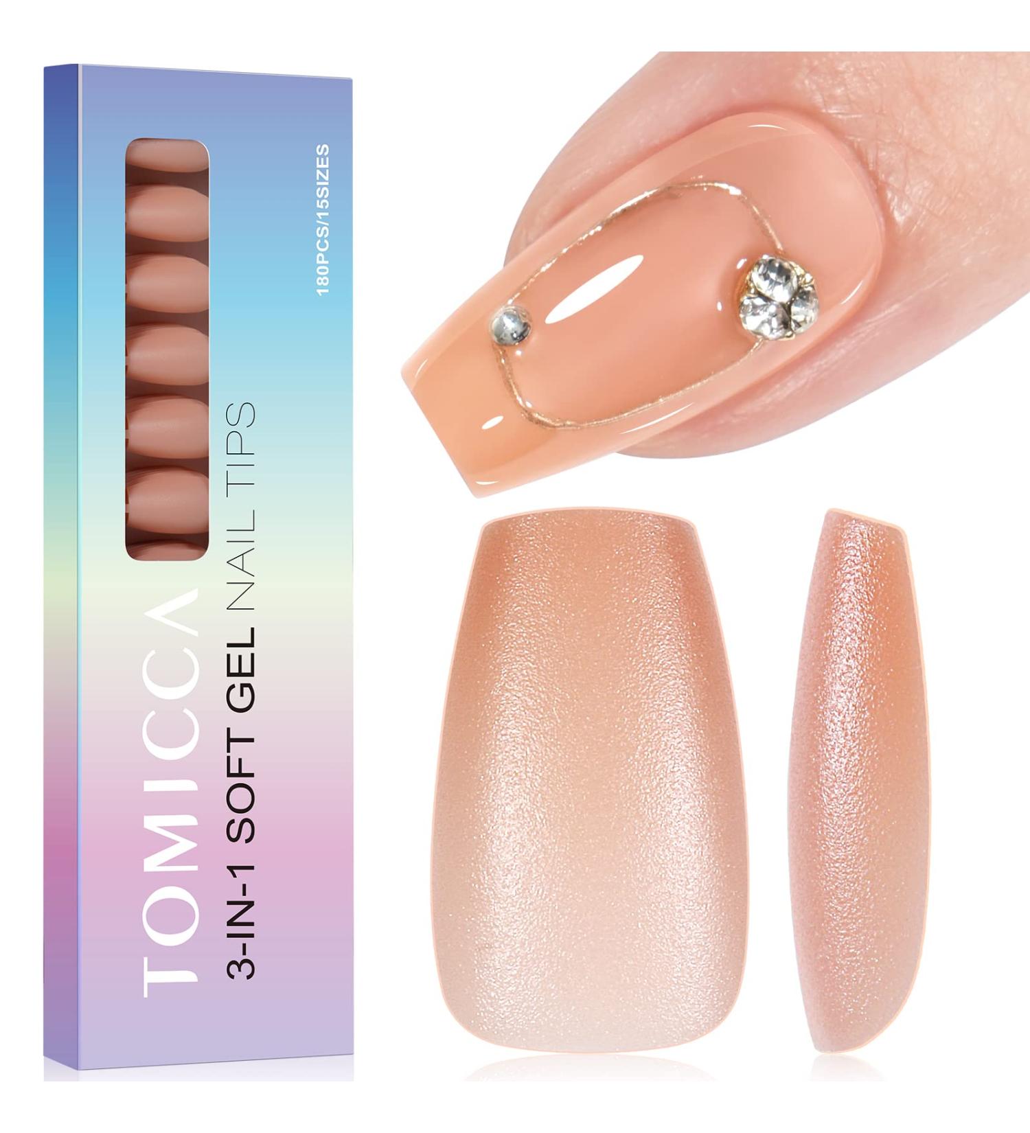 TOMICCA Short Coffin Nail Tips 180PCS - Nude Matte Full Coverage Soft Gel Nails for Nail Art Extensions - Buy Online on GoSupps.com