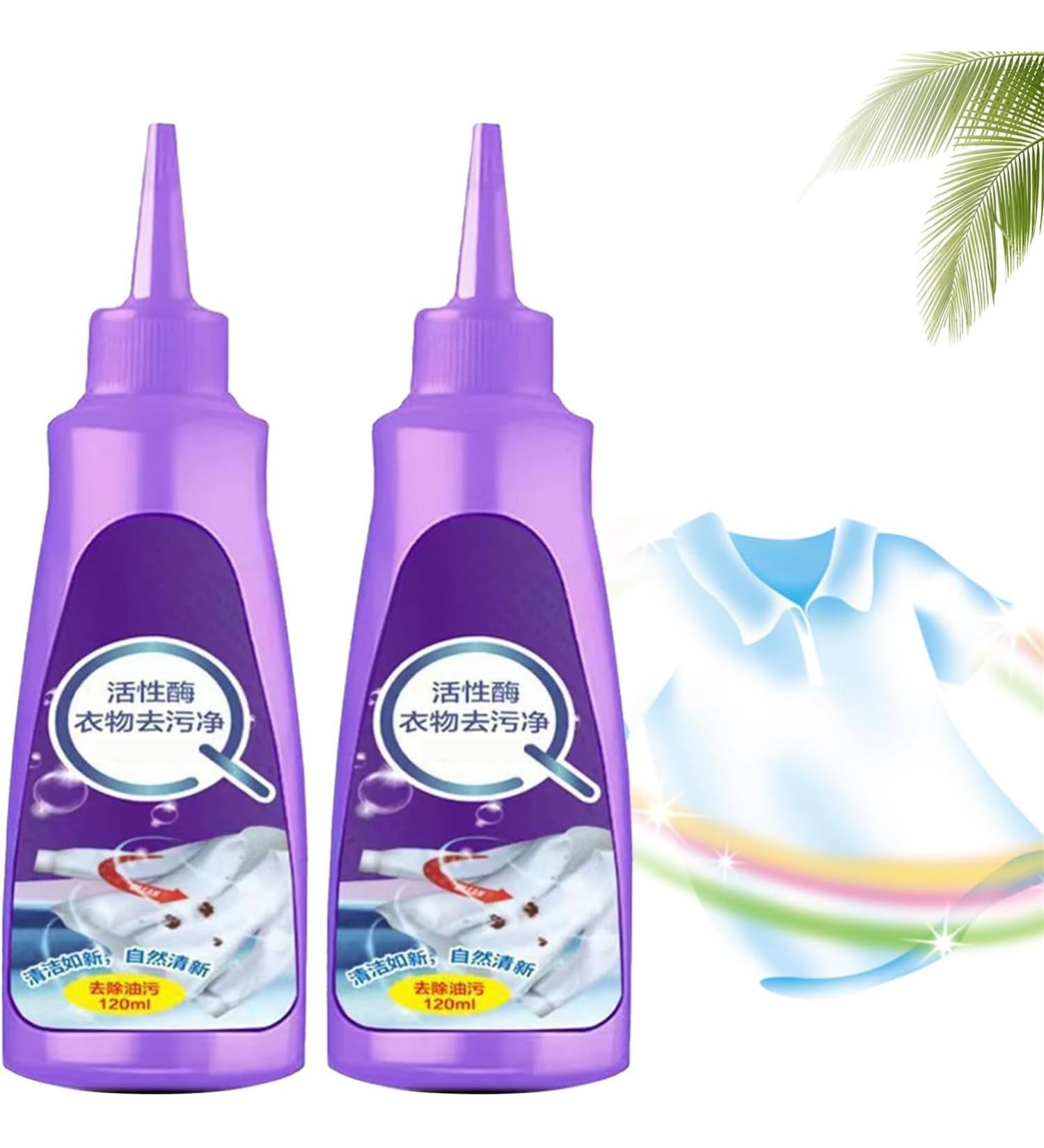 Active Enzyme Laundry Stain Remover Active Enzyme Clothing Stain Remover White Shirt Guardian Clothes Stain Remover Active Enzymatic Laundry Cleaning Stain Remover For Clothes (2 Pcs) - Buy Online on GoSupps.com