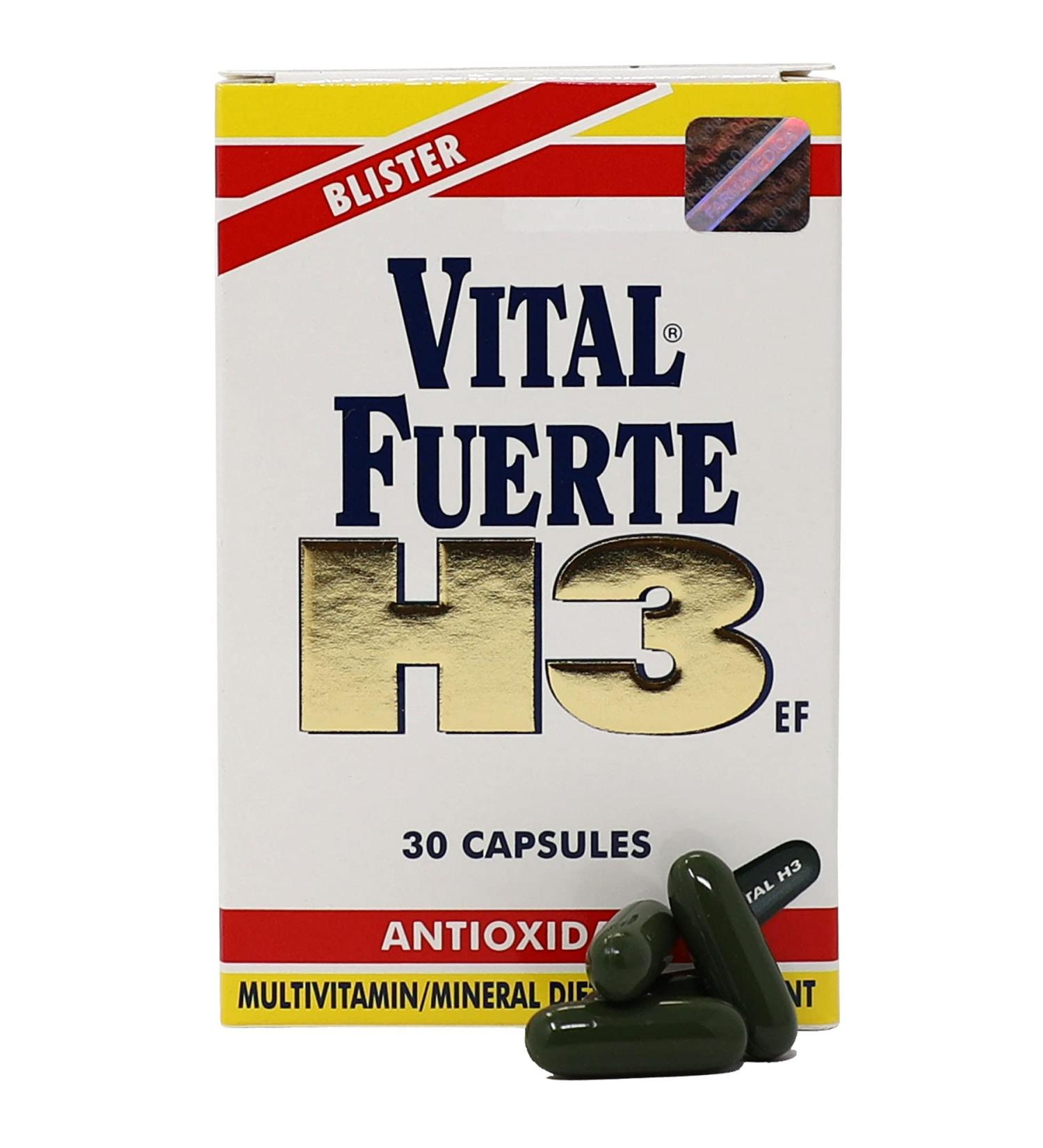 Vital Fuerte H3 Antioxidant Capsules - 30 Capsules Blister - Vitamins and Minerals - Buy Online on GoSupps.com