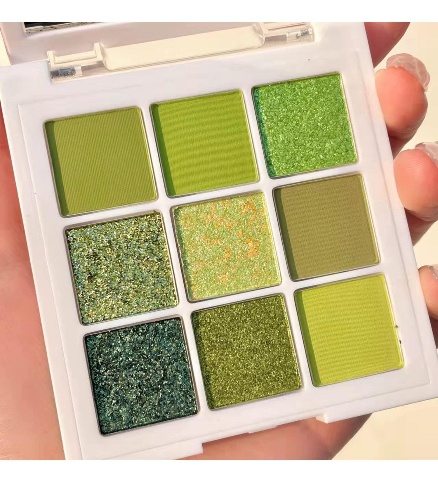 MAEPEOR Olive Green Eyeshadow Palette - 9 Stunning Colors for Longlasting, Waterproof Shimmer - Perfect for Girls and Women - Buy Online on GoSupps.com