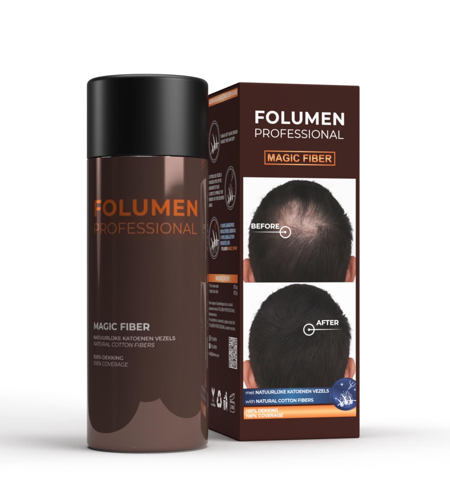 FOLUMEN Hair Building Fibers (28g) | Thick & Full Hair in 20 Seconds | 100% Natural | Invisible | Black - Buy Online on GoSupps.com
