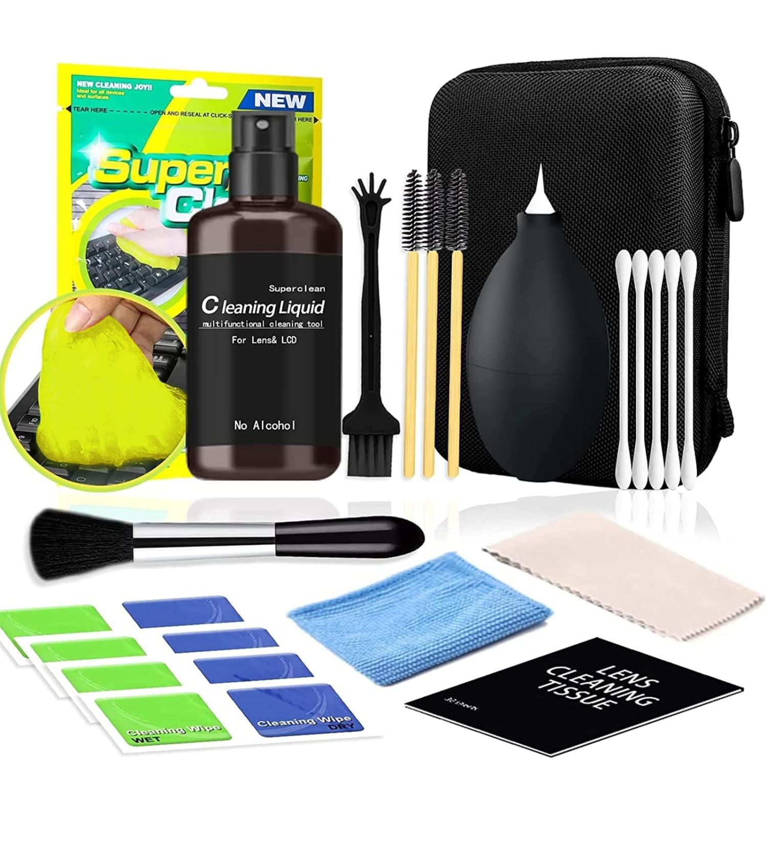 12Pcs Electronics Cleaning Kit with Microfiber Cloth, Swabs, Storage Box - for Laptop, PC, TV Screen, Camera Lens - Best for Electronic Devices - Buy Online on GoSupps.com