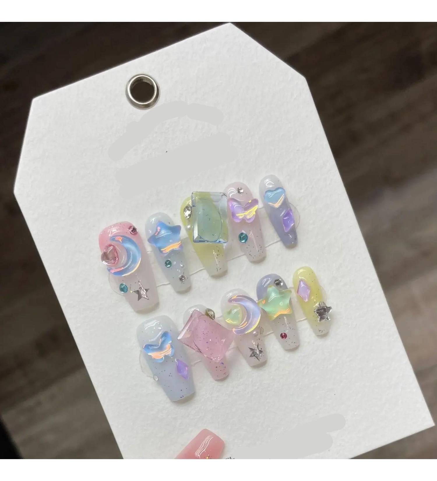 Detachable Handmade false nails with design dopamine bubble love girl press on Nail enhancement false nails (Color : 8 Size : XS) - Buy Online on GoSupps.com