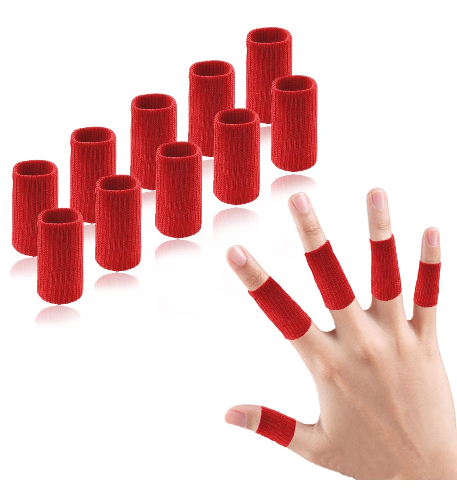 Ednyzakrn 10-Piece Finger Protection Bandages for Injury Relief - Stretchy Support for Trigger Finger Arthritis & Swelling - Red Basketball Finger Protection - Buy Online on GoSupps.com
