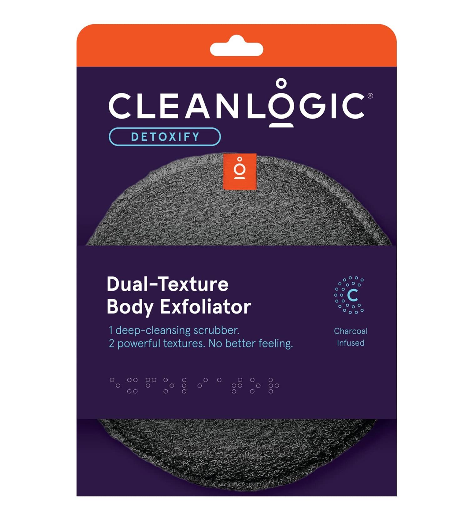 Clean Logic Detox Charcoal Scrubber Body Dual Texture - Pack of 3 | Exfoliating Shower Sponge Set - Buy Online on GoSupps.com