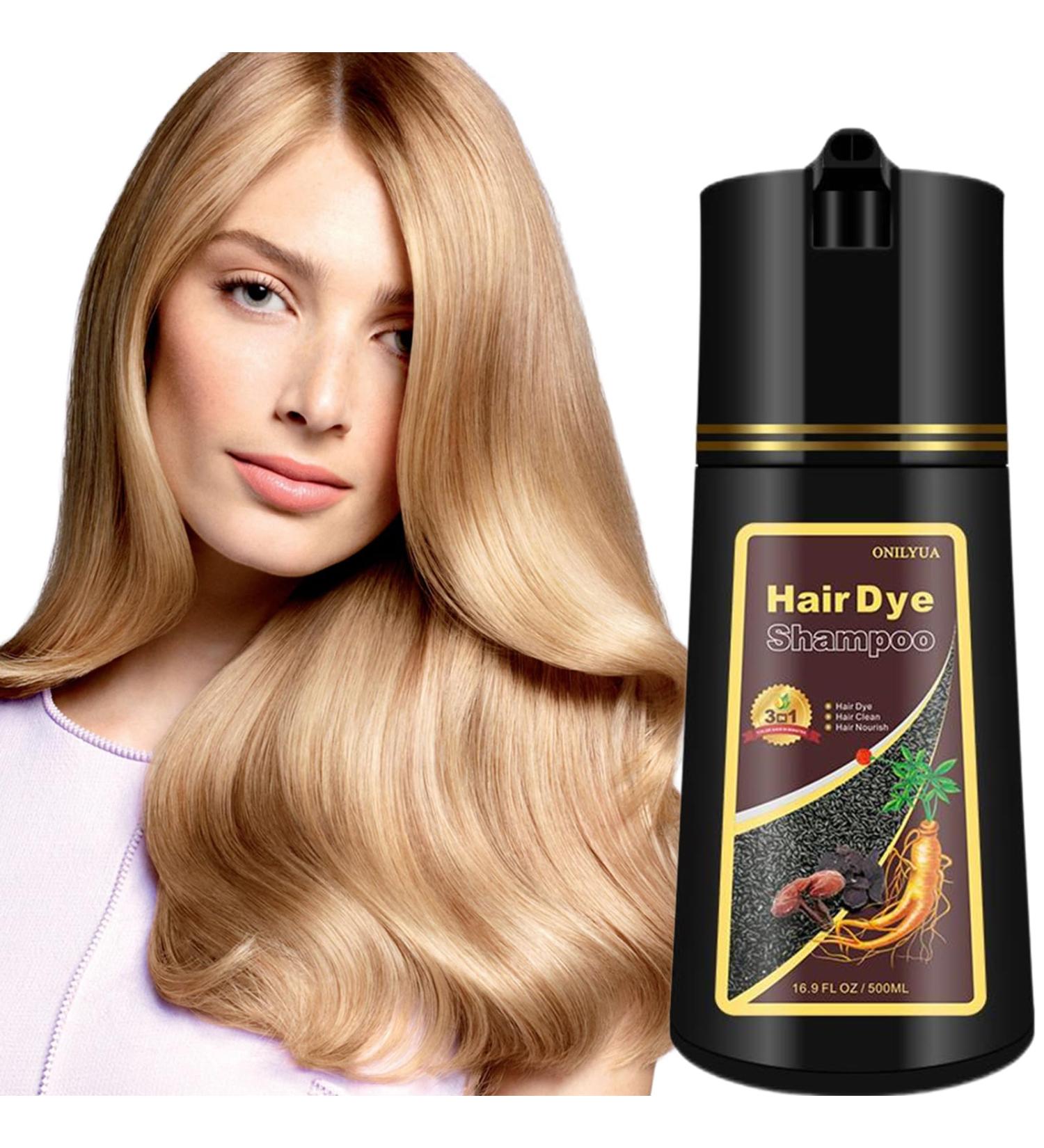 Blonde Brown Hair Color Shampoo 3 in 1 - Instant Natural Dye for Men & Women | Long Lasting Brown Color | Fast Results - Buy Online on GoSupps.com