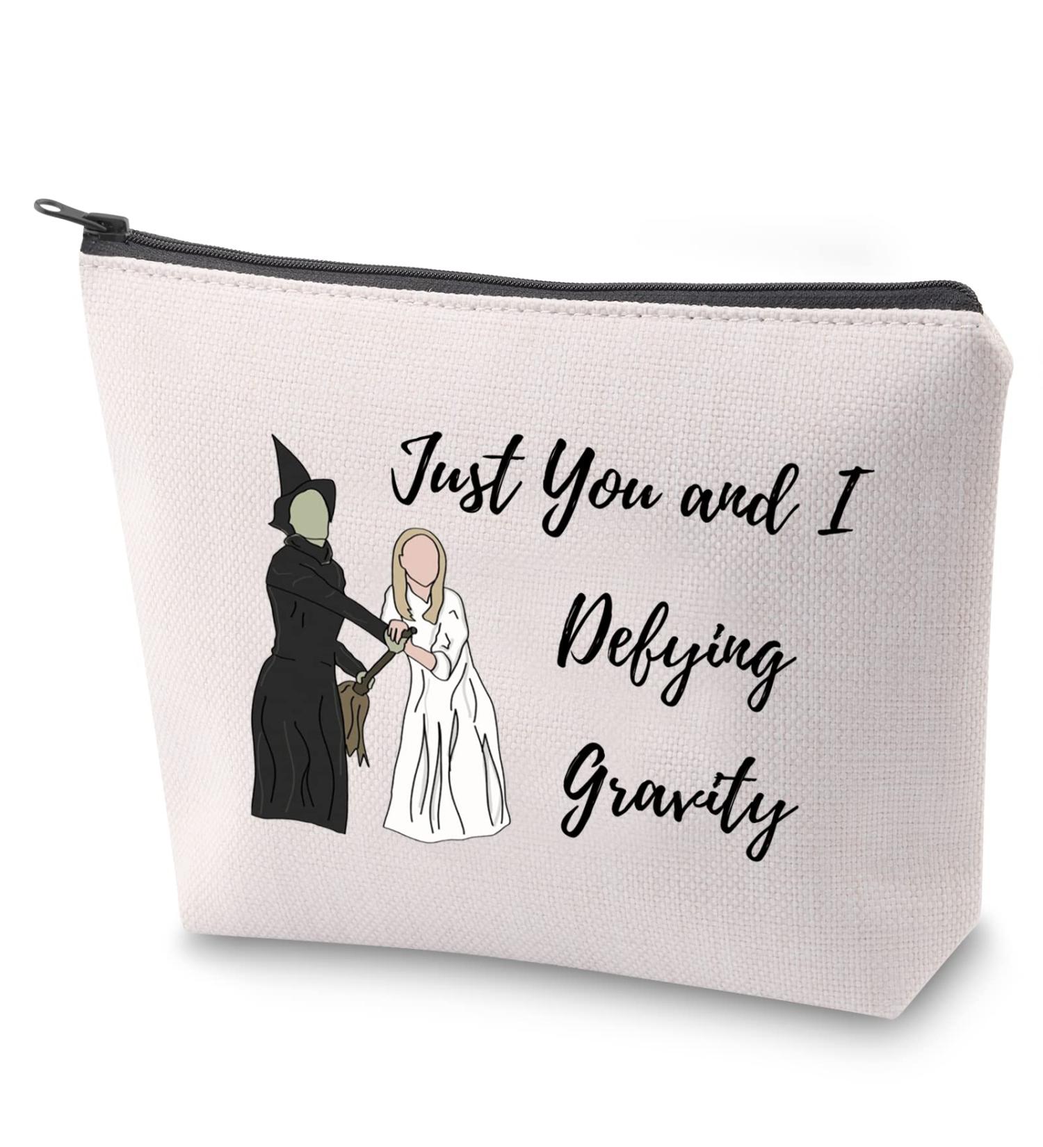 Bauna Cosmetic Bag for Music Theater Lovers | Zippered 'Just You and I Defy Gravity' Design | Perfect Gift for Musicals Fans - Buy Online on GoSupps.com