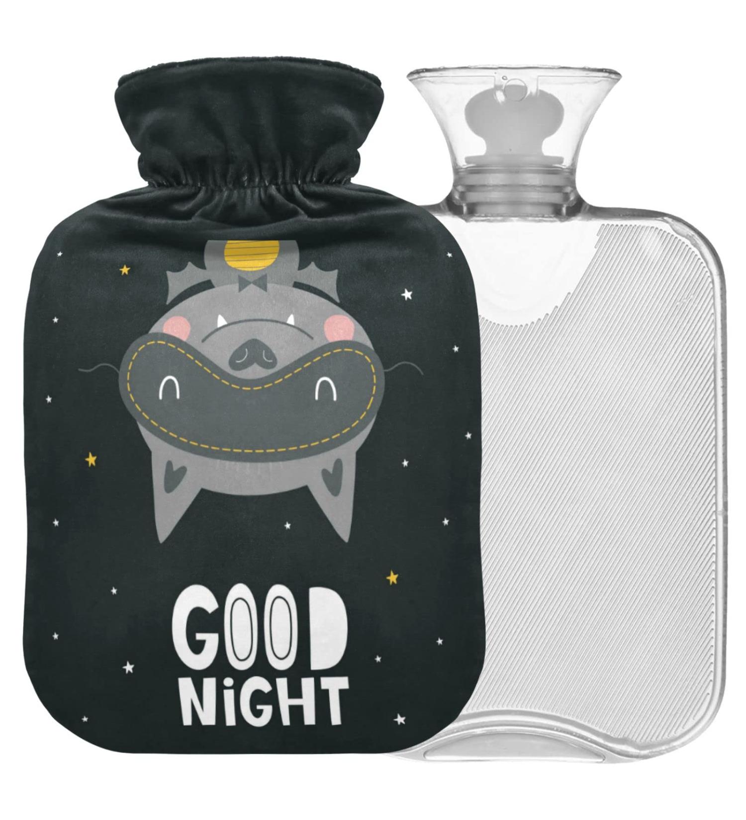 NAANLE Cartoon Bat Hot Water Bottle - 2L Transparent Heat Bottle for Bed & Foot Warmer | Pain Relief & Cold Therapy - Buy Online on GoSupps.com