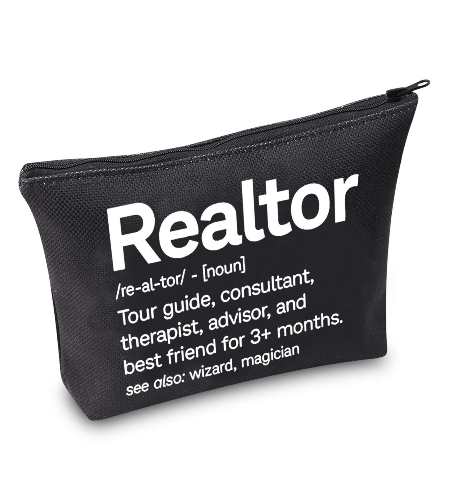 TSOTMO REALTOR Make-up Bag | Perfect Real Estate Gift & Seller Marketing Guide | Survival Kit for Realtors & Tour Guides | Stylish Cosmetics Bag - Buy Online on GoSupps.com