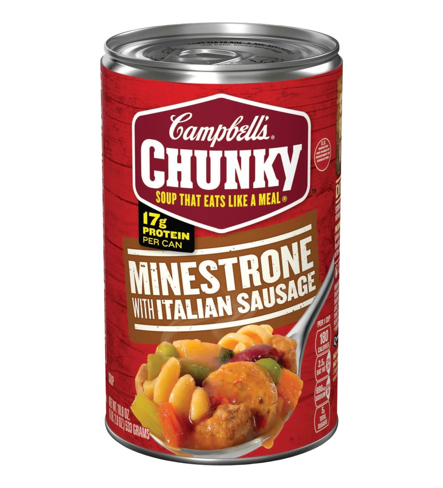 Campbell's Chunky Minestrone with Italian Sausage Soup - 18.8 oz Can - Buy Online on GoSupps.com