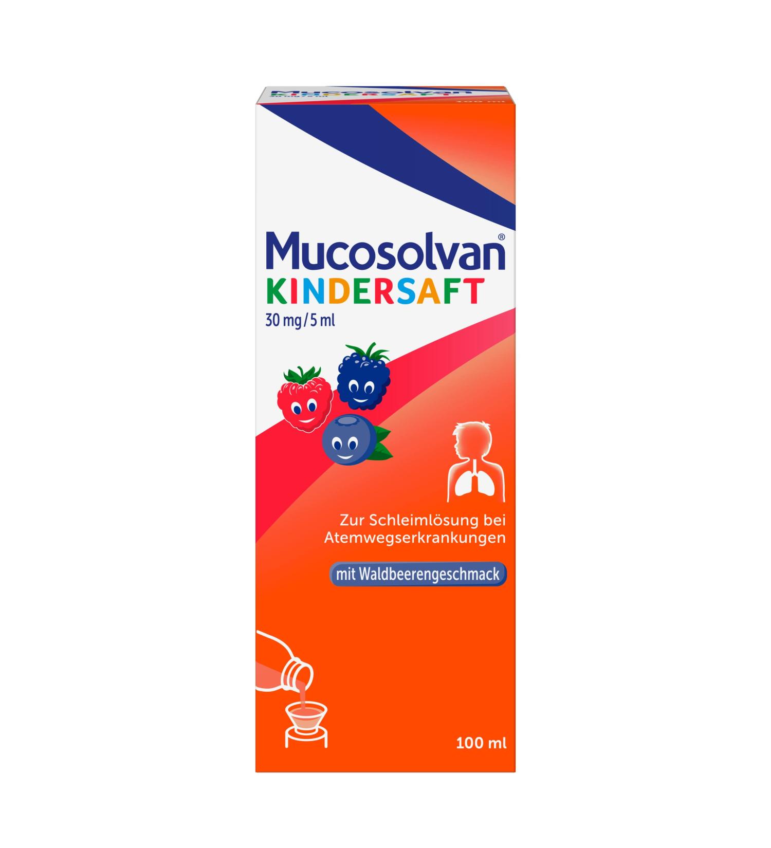 MUCOSOLVAN Children's Syrup 30 mg/5 ml | Cough Expectorant with Ambroxol 100 ml | International Shipping Available - Buy Online on GoSupps.com