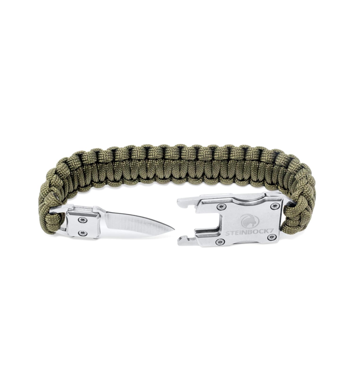 Steinbock7 Zugspitze Paracord Bracelet - Stylish Green Outdoor Companion with Practical Clasp Tool - Buy Online on GoSupps.com