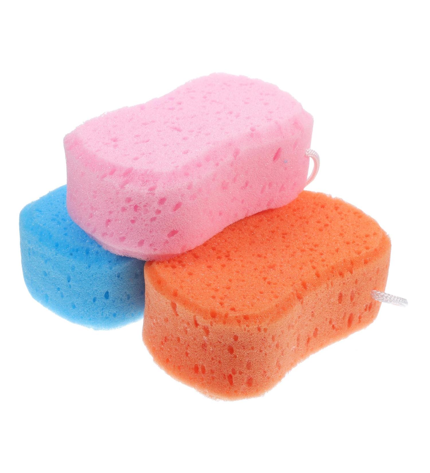 Buy Housoutil 3pcs Shower Bath Sponge Set - Thick Loofah Scrubber for Body | Natural Foam Bathing Pouf - Buy Online on GoSupps.com