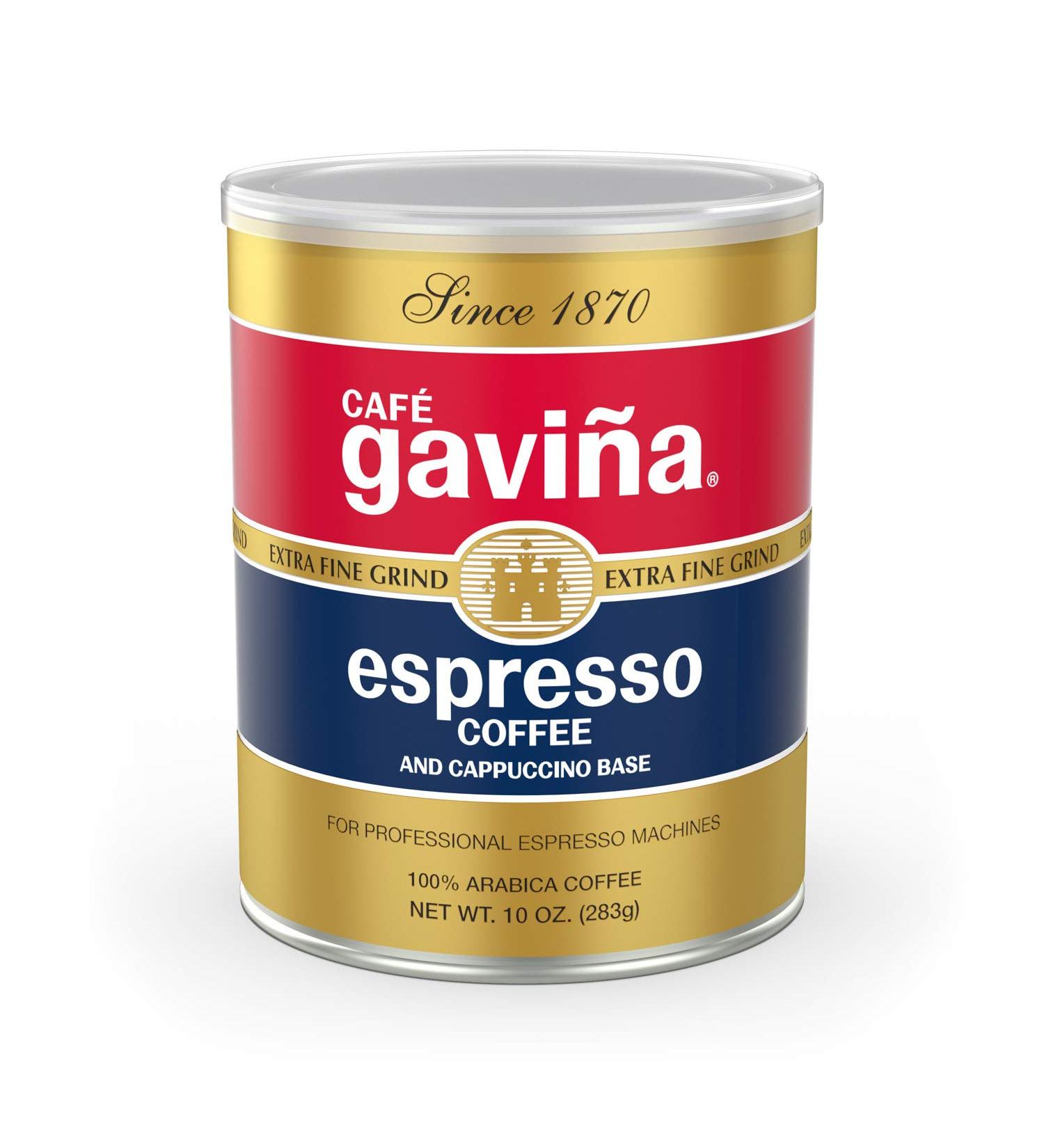 Cafe Gavina Espresso Roast Extra Fine Ground Coffee 10oz Can - 100% Arabica - Buy Online on GoSupps.com