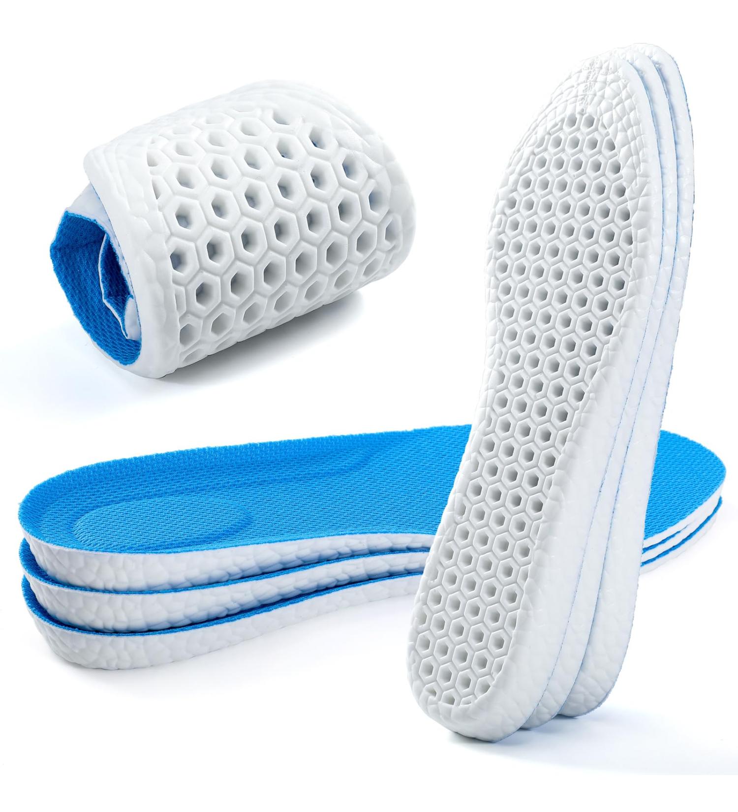 XINIFOOT 3 Pairs Breathable Shock Absorption Insoles for Men & Women | Soft Running Shoe Pads Replacement | Fit Sizes Men 9-10.5 / Women 11-12.5 - Blue - Buy Online on GoSupps.com