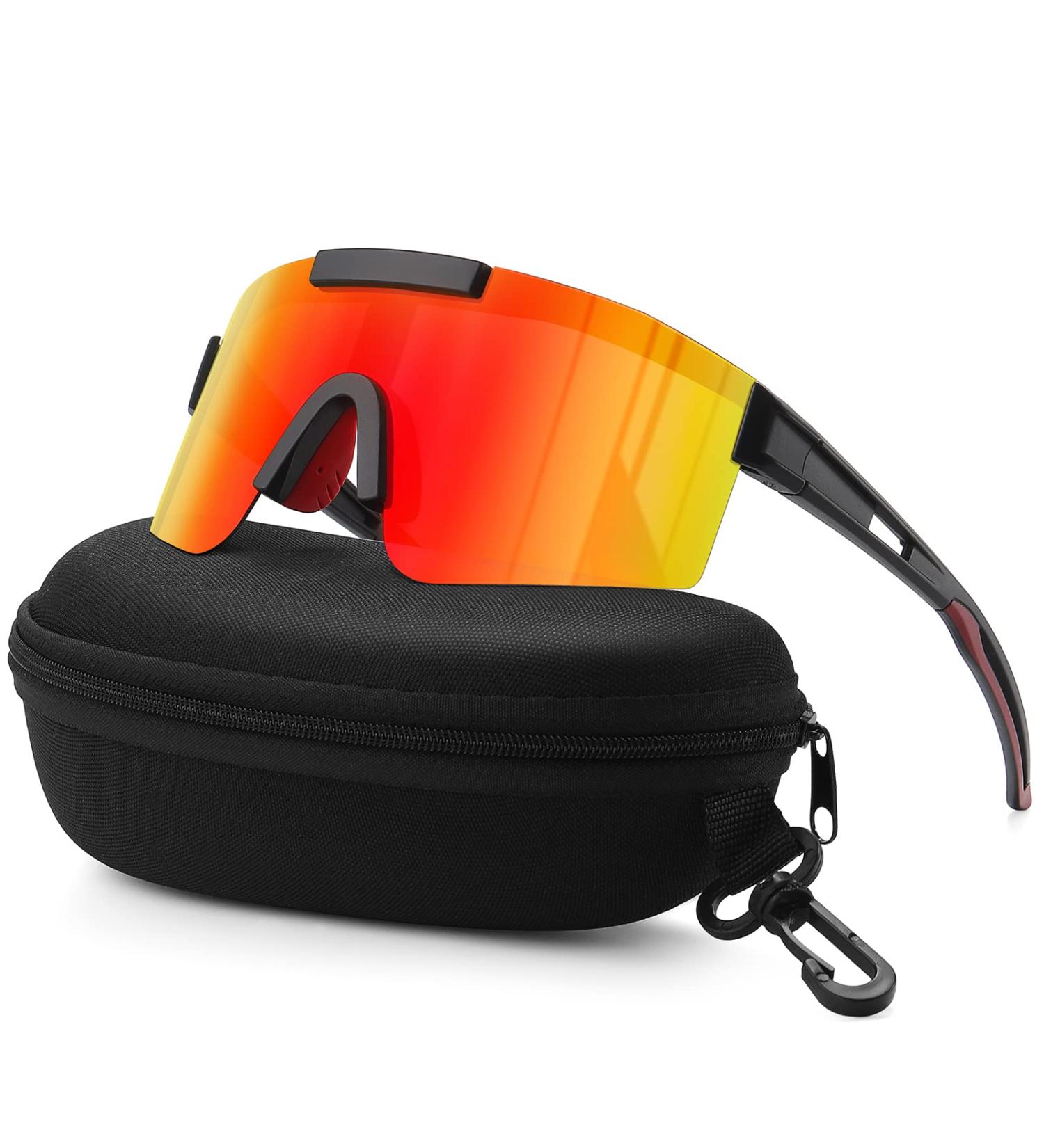 Suoso Polarized Sports Glasses - UV400 Cycling & Running Sunglasses for Men & Women | MTB Racing & Ski - Fast & Clear Vision (Orange) - Buy Online on GoSupps.com