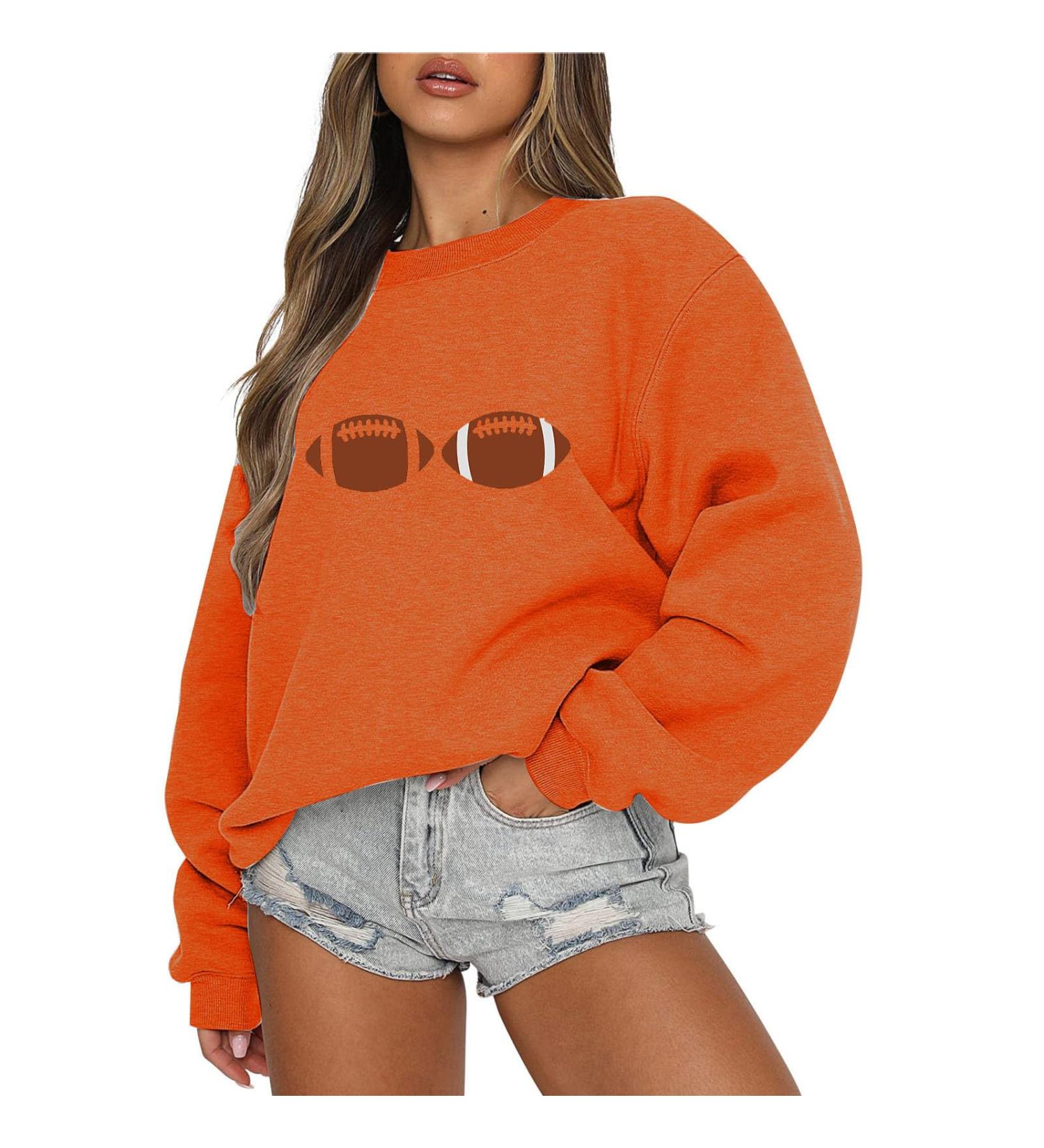 Yihaojia Womens Plus Size Basic Oversized Crewneck Tunic Sweatshirts for Women Long Sleeve Comfy Pullover Fall Tops Orange#71 X-Large - Buy Online on GoSupps.com