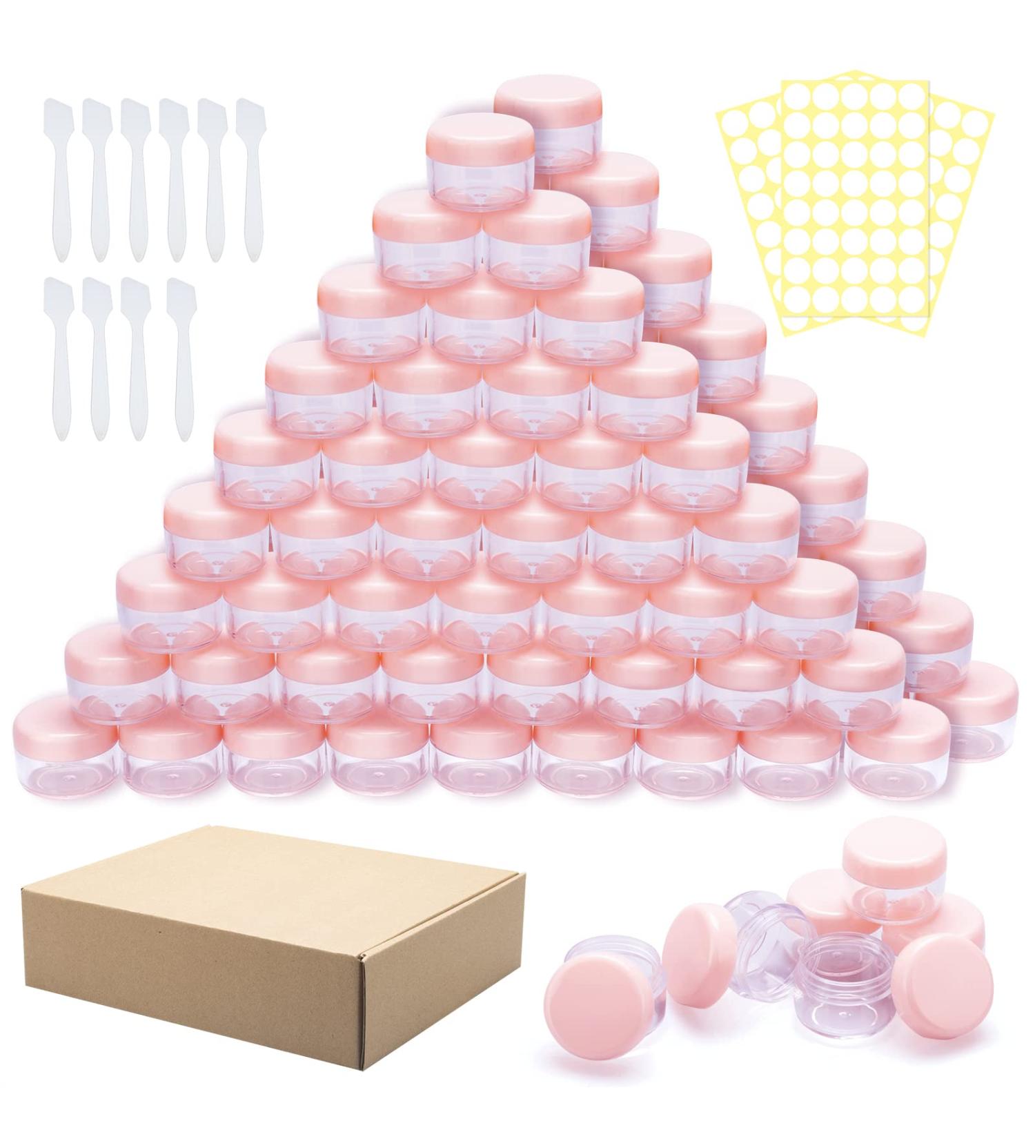100 Pieces Clear Mini Cosmetic Bottles - 5ml Empty Cream Jars with Screw Caps for Lip Balm & Lotion - Transparent Cremeglas Containers - Buy Online on GoSupps.com