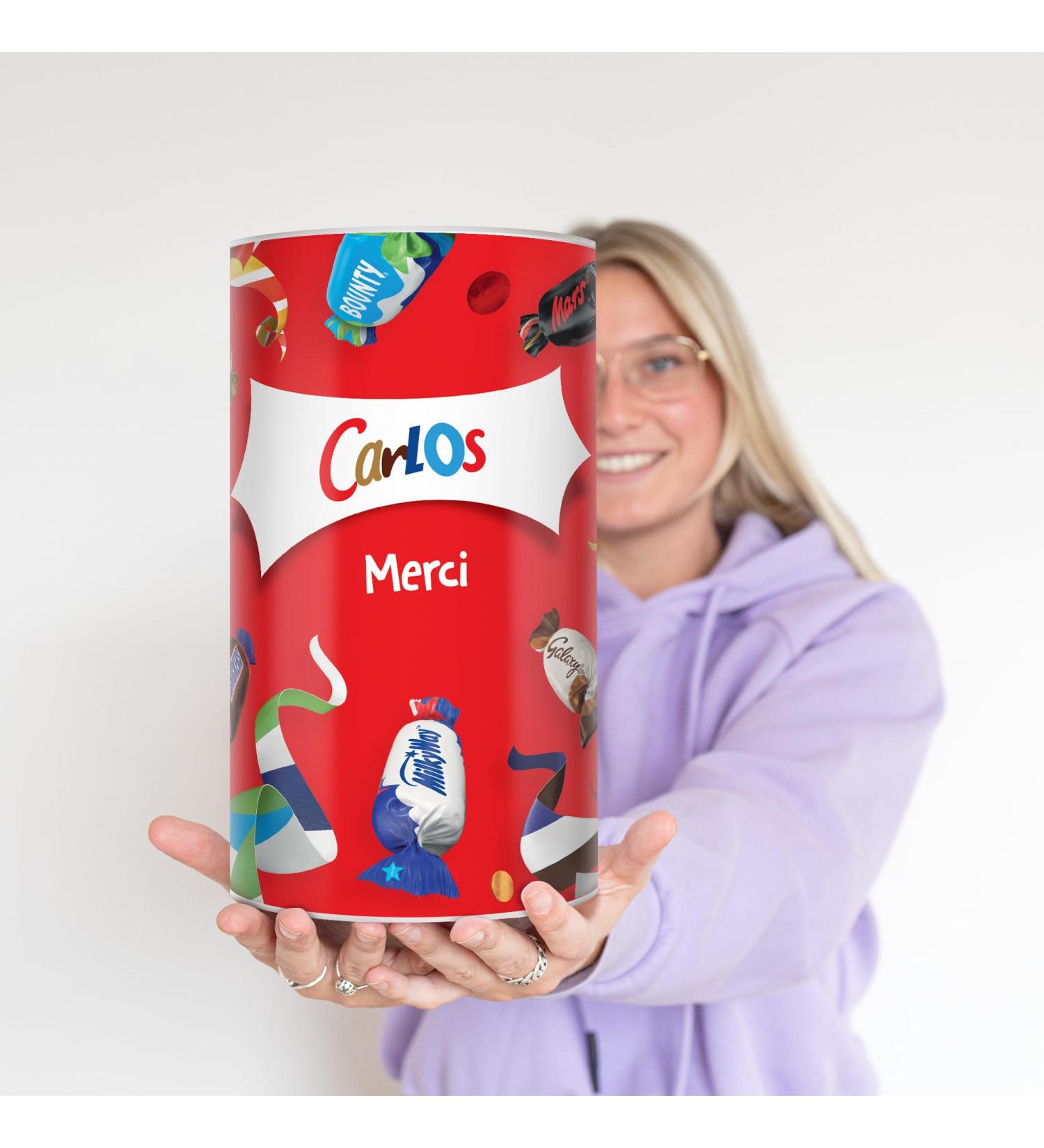 Celebrations Personalized Tube - Personalized Celebrations Box with Name and Text consisting of an assortment of 155 Delicious Chocolates (Celebrations tube) - Buy Online on GoSupps.com