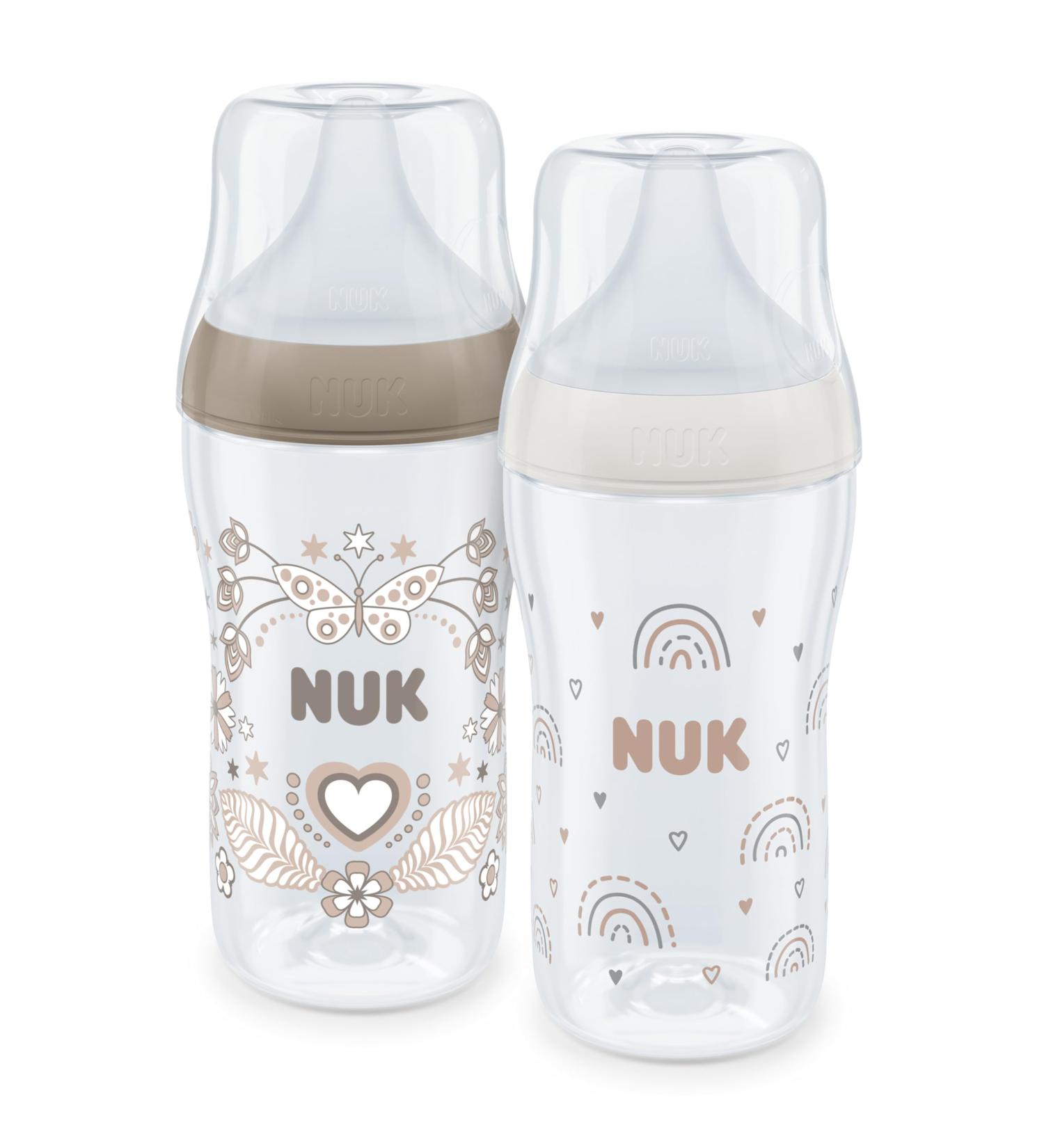 Nuk Perfect Match Baby Bottle Set 3+ Months Palate Friendly Temperature Control Anti-Colic Vent 260 ml BPA Free Silico - Buy Online on GoSupps.com
