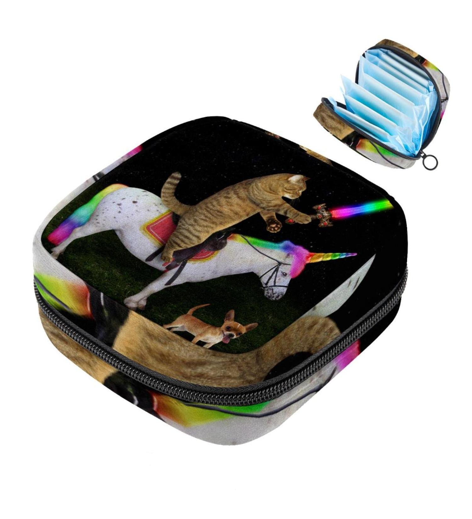 Cat Unicorn Dog Storage Bag for Women & Girls | Portable Period Pocket for Menstrual Cups | Ideal for Travel & Organization - Buy Online on GoSupps.com