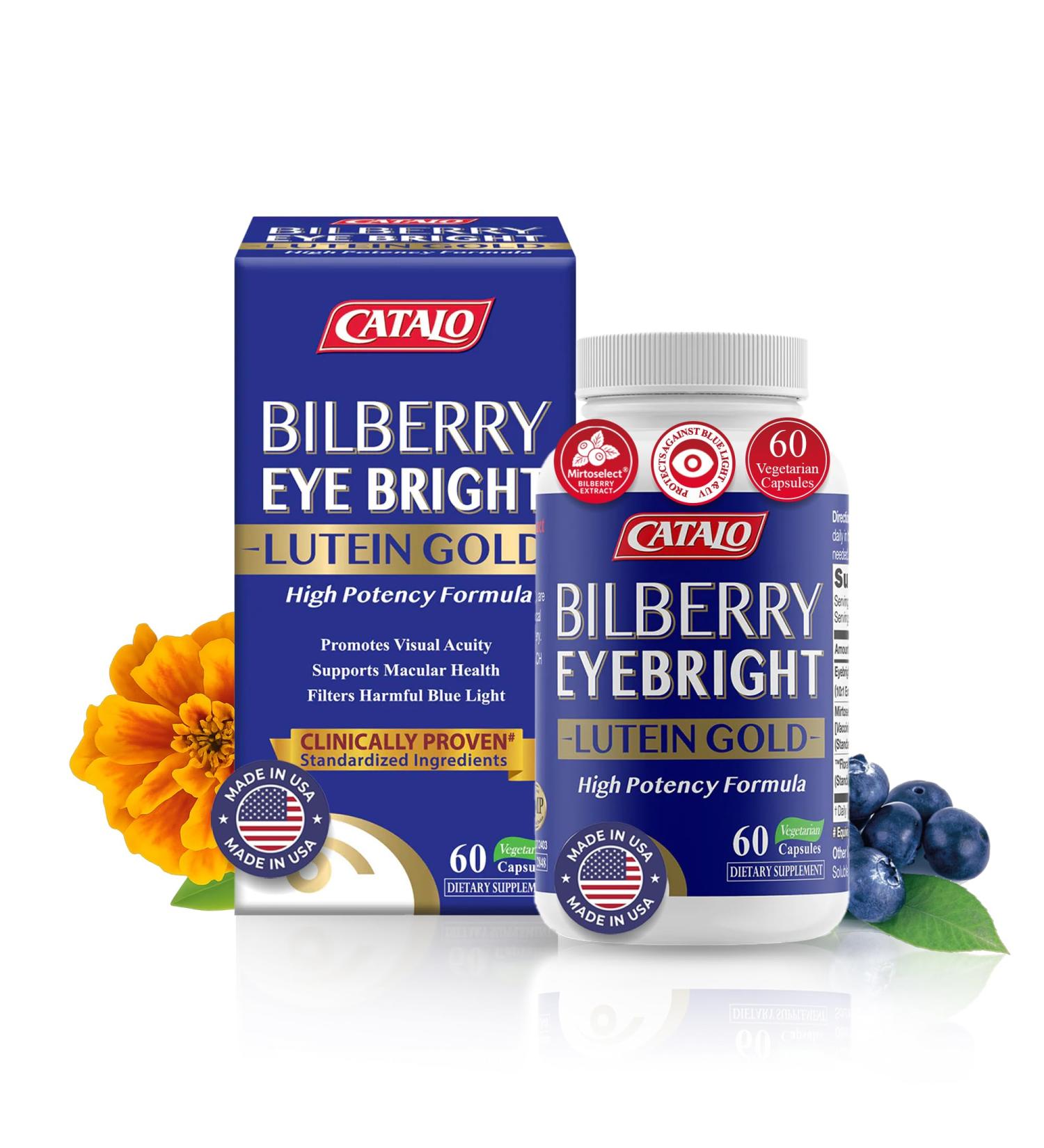 Bilberry Eyebright Extract Gold - for Fatigue & Blurry Vision - Eye Vitamins with Bilberry Lutein and Zeaxanthin Supplements for Eye Clarity -Halal - 60 Capsules - Buy Online on GoSupps.com
