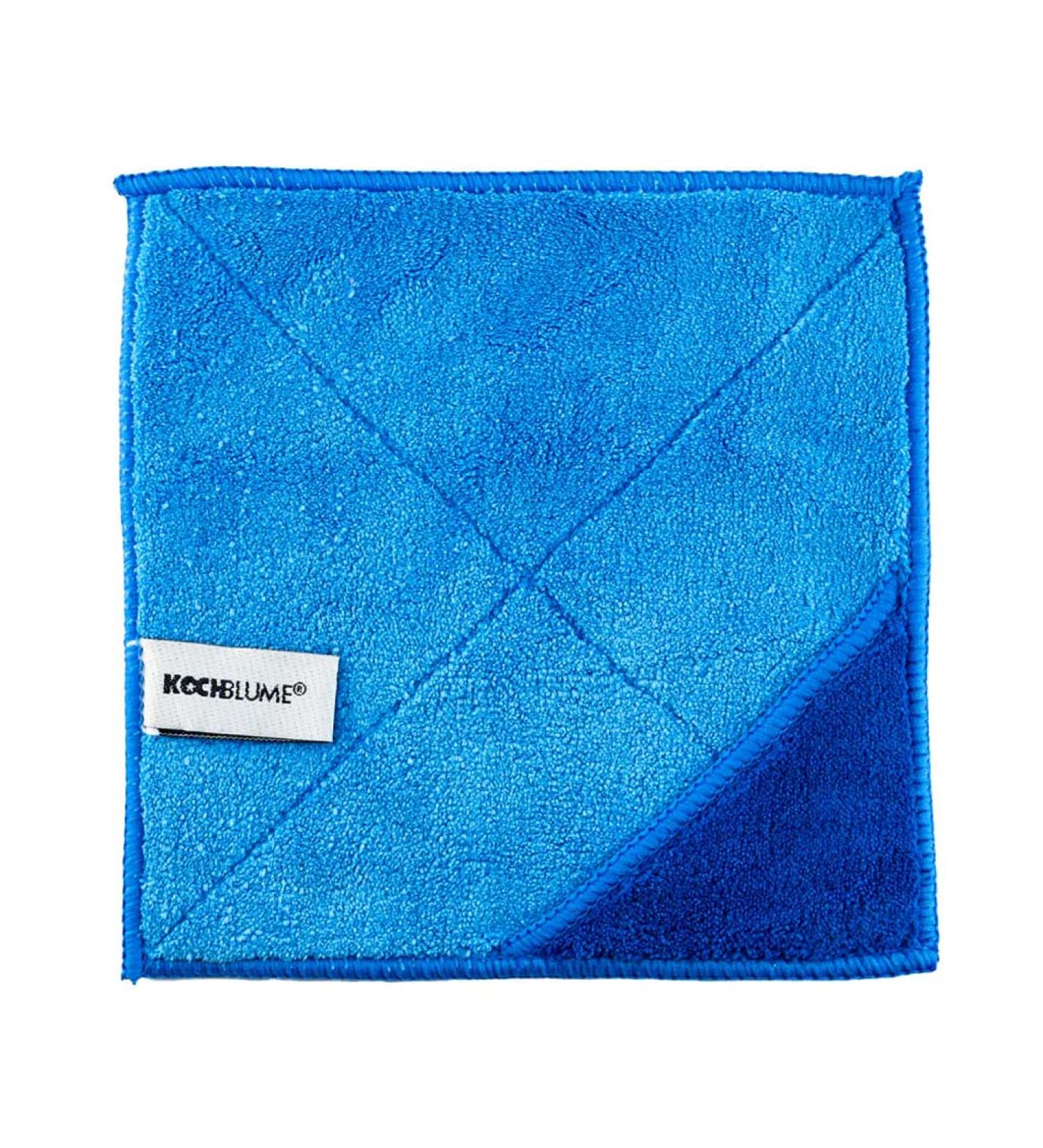 Kochblume Microfiber Cleaning Cloth Set - 1 5 or 10 Pack - 18x18 cm - Dark Blue & Blue - Premium Quality for Effective Cleaning - Buy Online on GoSupps.com