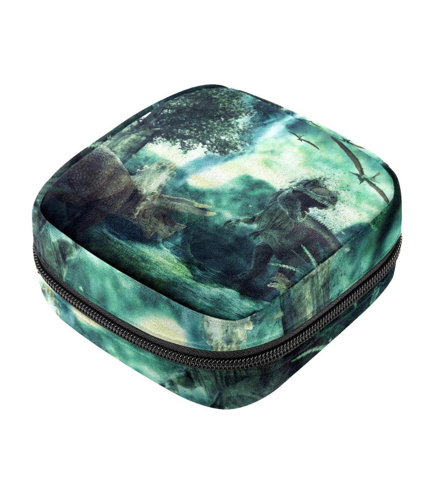 Fantasy 3D Dinosaurs Sanitary Napkin Storage Bag - Portable & Stylish for Women Girls & Menstrual Cups - Buy Online on GoSupps.com