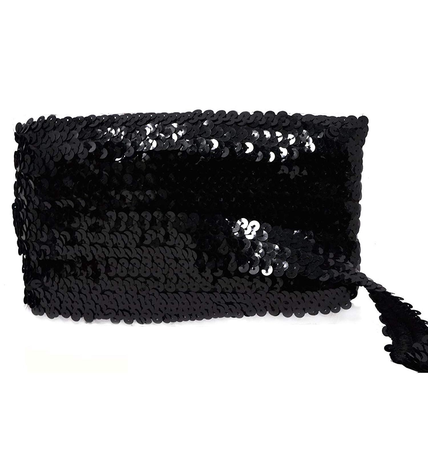 Levylisa Black Sequin Trim Glitter Stretch Paillette Lace Applique - 10 Yards - Buy Online on GoSupps.com