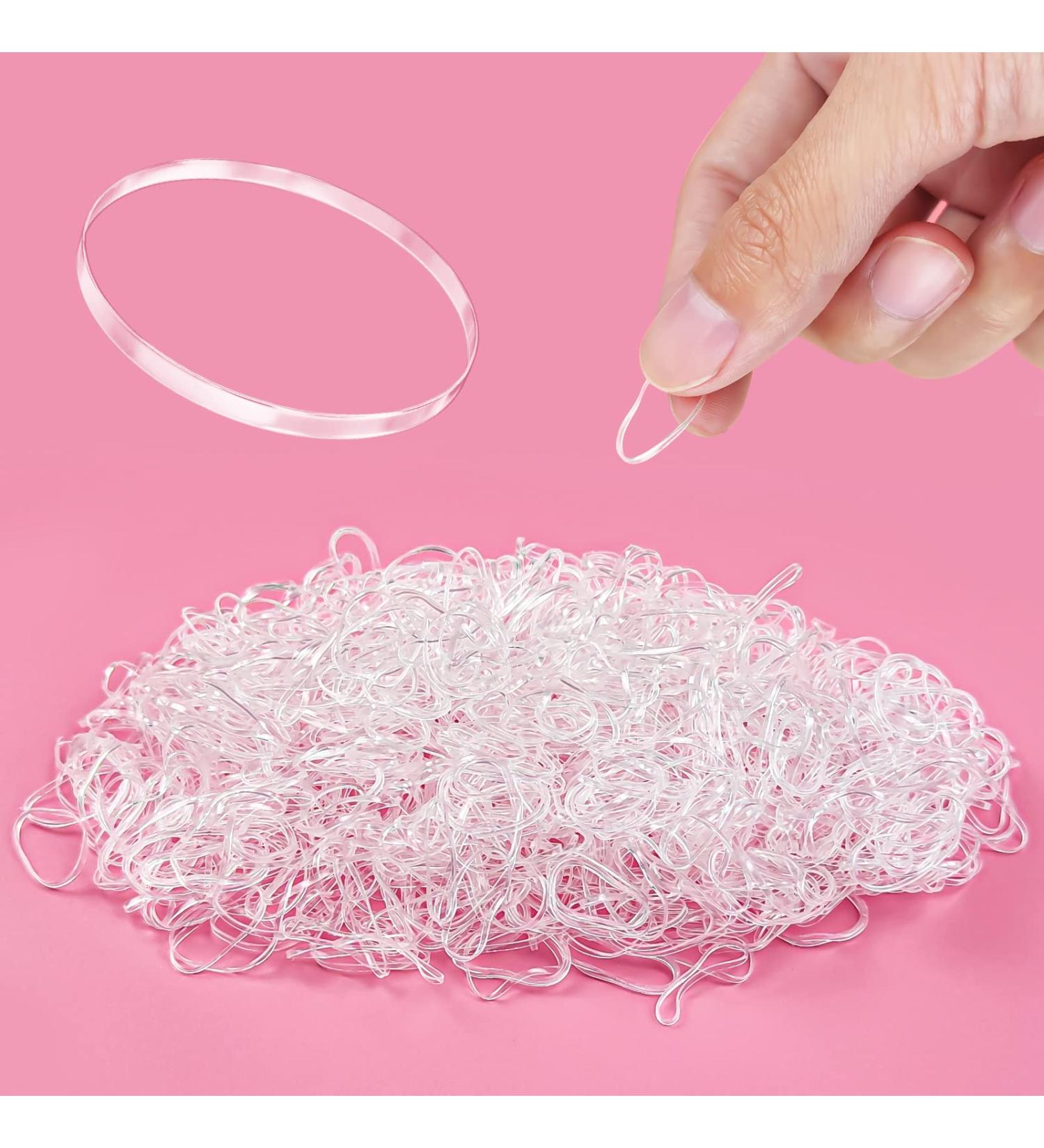 1000 Pcs Small Clear Hair Elastics - Soft Mini Elastic Hair Ties - 2mm Width, 20mm Length - Ideal for Girl, Women, Baby, Toddler, Pets - Braids, Ponytail - 1000Pcs Clear Hair Elastics - Buy Online on GoSupps.com