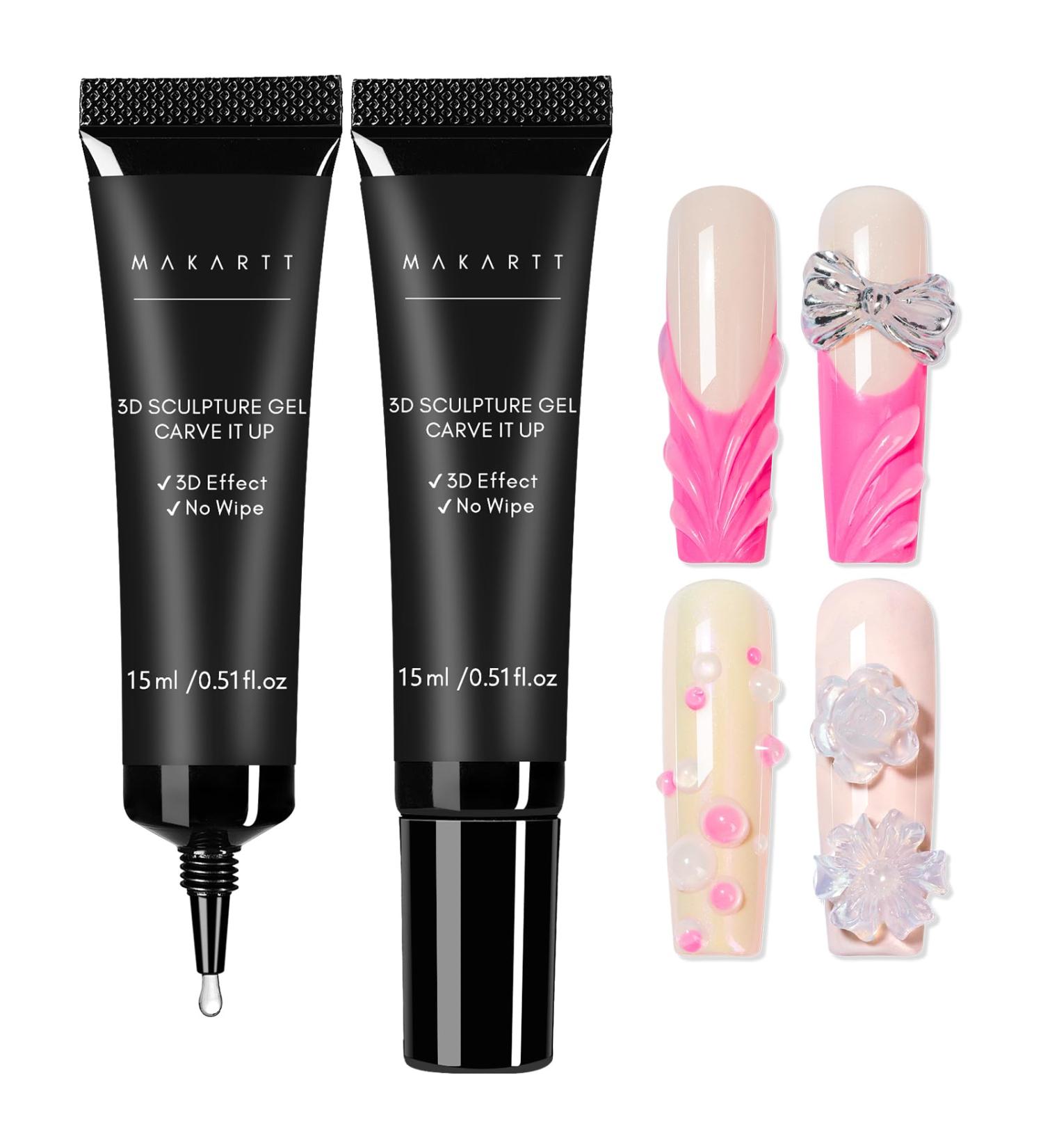 Makartt Sculpture Gel 3D Carving Gels 2*15ml - Nail Sculpting Kit for DIY Nail Designs and Manicures - Buy Online on GoSupps.com