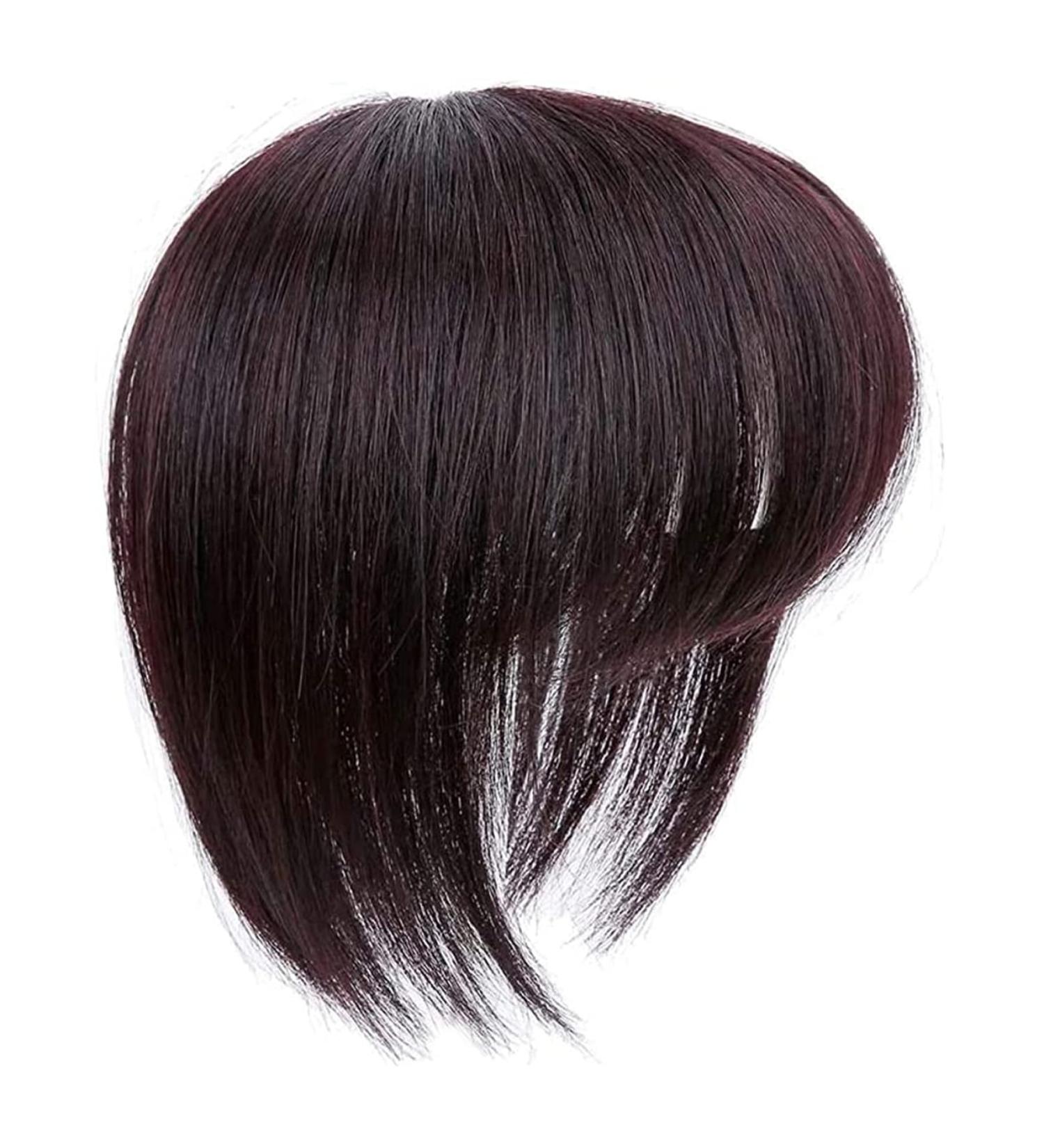 Short Brown Wigs Human Hair Topper Thinning Hair Topper Clip in Hairpieces 20cm Dark Brown Hair Extensions for Women - Buy Online on GoSupps.com