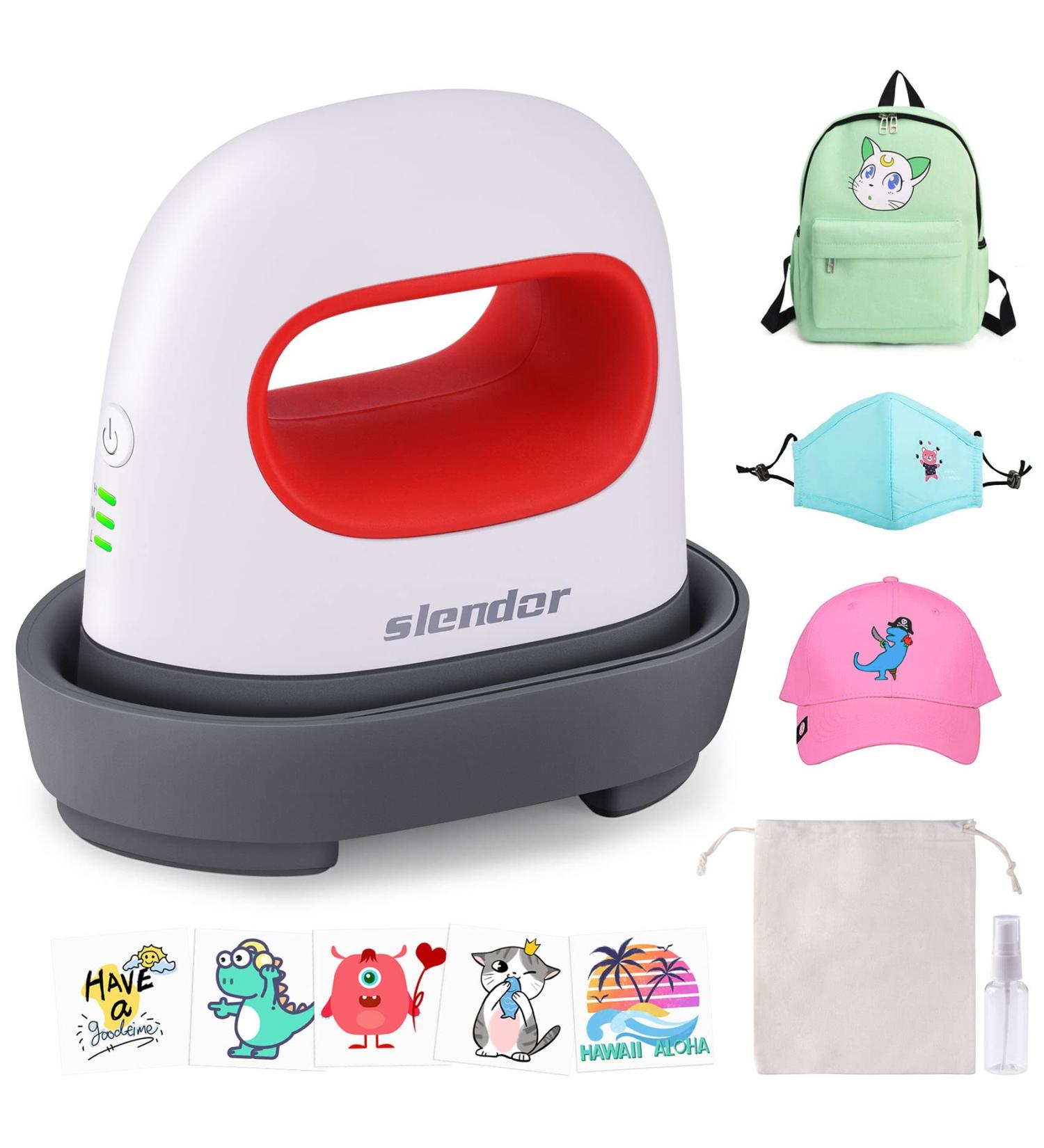 Slendor Mini Heat Press Machine - Portable 4.17 x 2.44 Small Vinyl Printing Iron for T-Shirts & Shoes - Ideal for HTV Vinyl Projects - Red - Buy Online on GoSupps.com