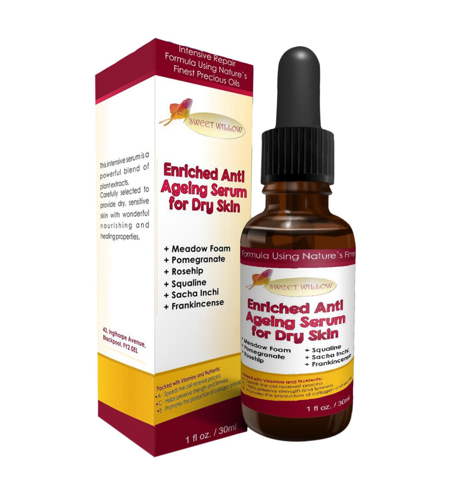 Sweet Willow Vitamin E And Argan Oil Intensive Repair Face Serum For Dry Sensitive Damaged Skin And Scars. Using Nature s Finest Precious Oils