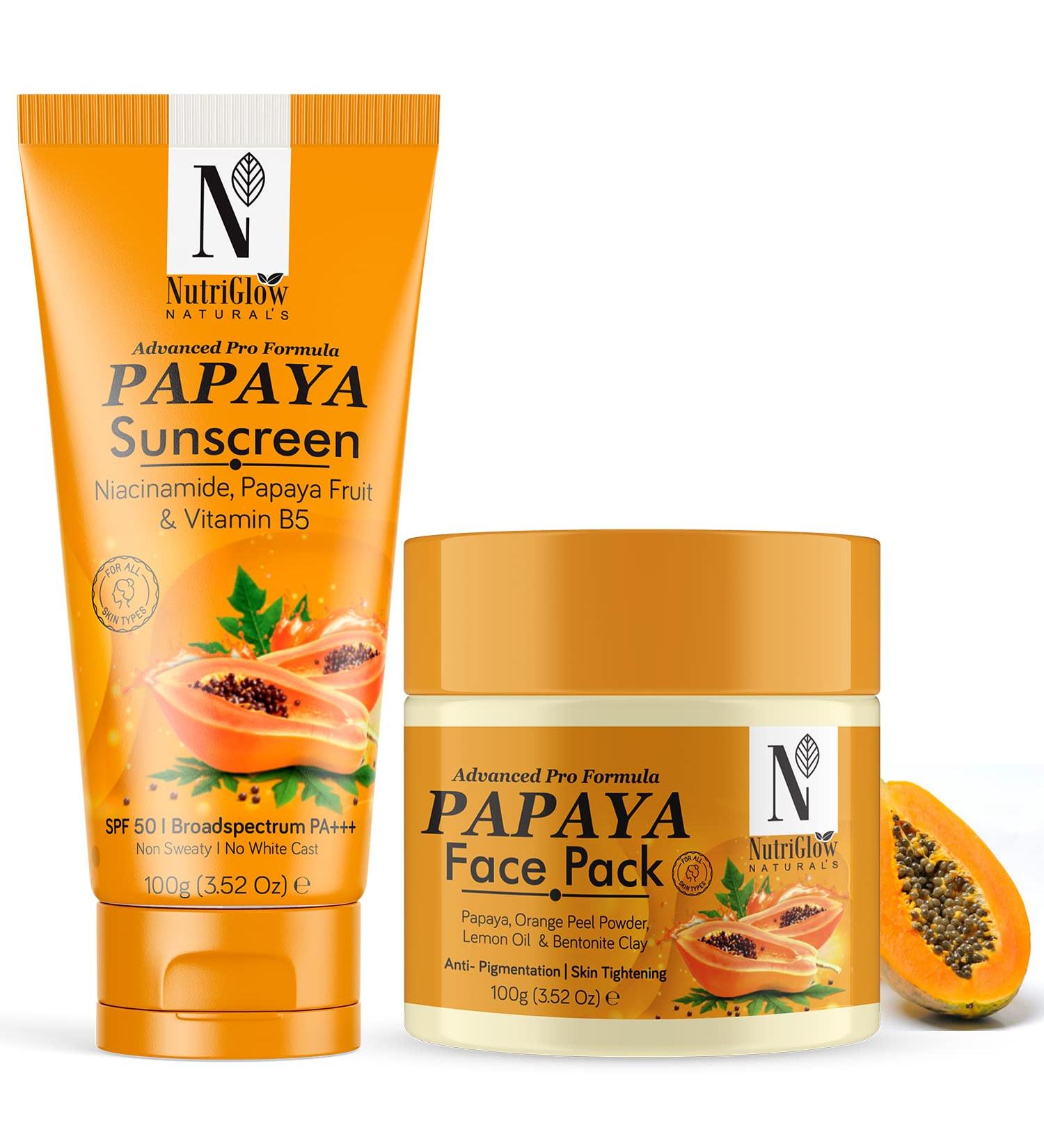 NutriGlow Naturals Advanced Pro Formula Papaya Skin Care Gift Set - Best International Shipping | Radiant Skin & Natural Glow - Buy Online on GoSupps.com