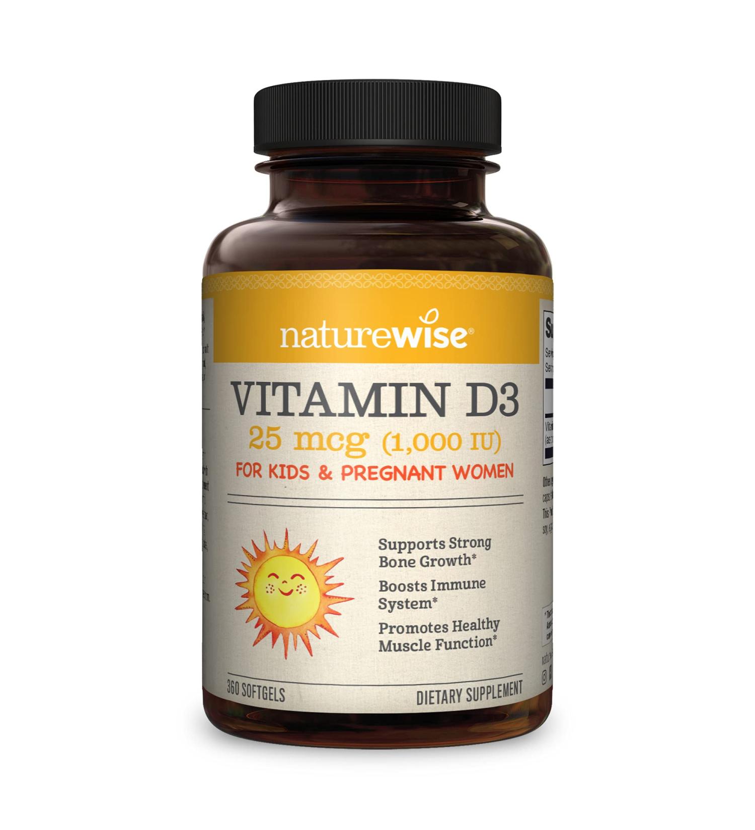 NatureWise Vitamin D3 1000iu (25 mcg) Mini Softgel - 360 Count | Healthy Muscle Function & Immune Support | Non-GMO & Gluten Free | Cold-Pressed Olive Oil - Buy Online on GoSupps.com