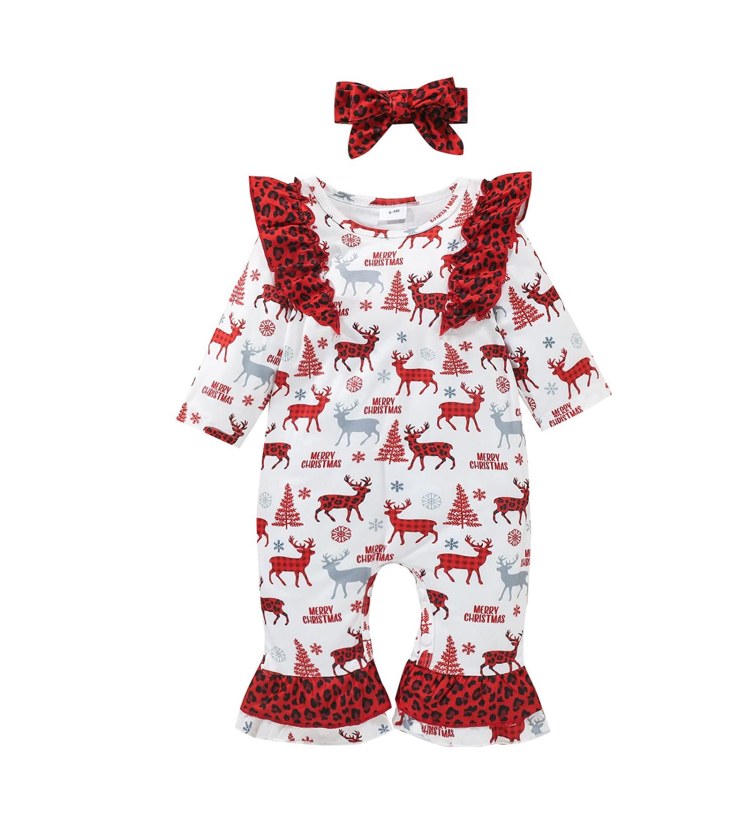 Loalirando Baby Christmas Romper Jumpsuit 3-6 Months - Reindeer Design | Xmas Outfit for Newborns and Toddlers - Buy Online on GoSupps.com