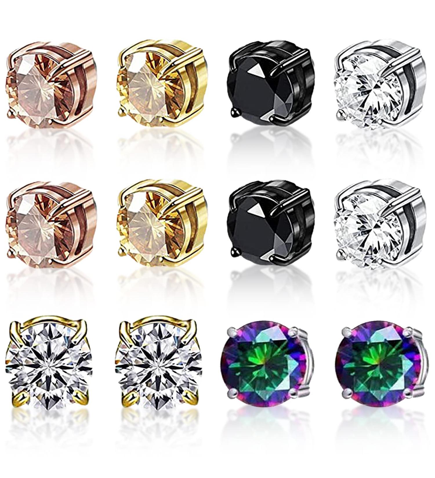 Magnet Earrings for Weight Loss | 6 Pairs Magnetic Acupressure Earrings for Lymphatic Drainage & Therapy - Buy Online on GoSupps.com