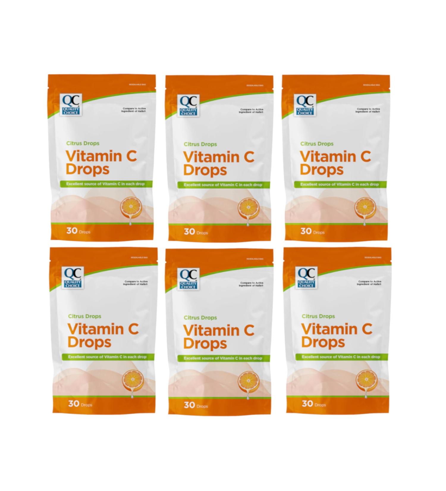 Quality Choice Citrus Drops Vitamin C Immune System Support 30 Count - 6 Pack - Buy Online on GoSupps.com