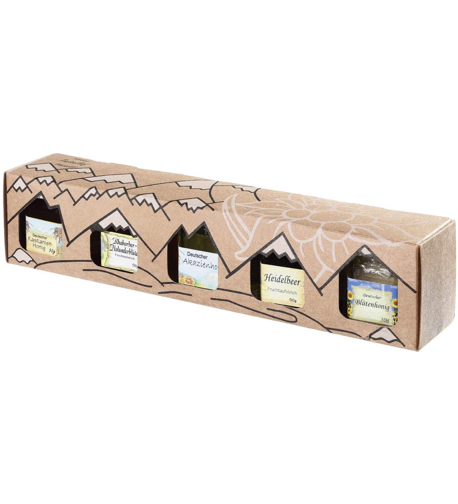 Allg u Pleasure Box | Gourmet Honey & Fruit Spread Gift Set - 5x50g Delights for Food Lovers - Buy Online on GoSupps.com