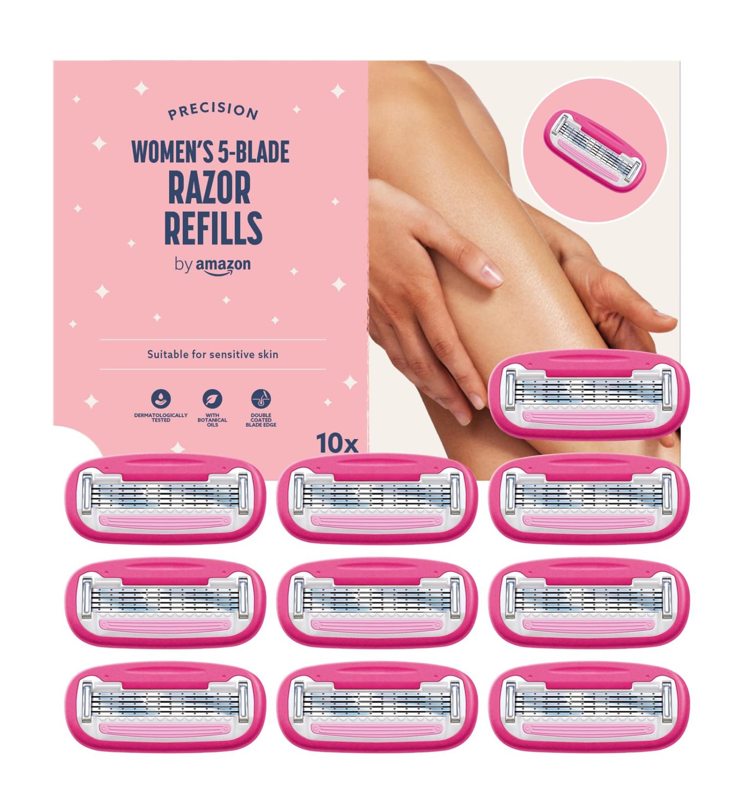 by Amazon Women's 5-blade razor refill in pink 10 count (Pack of 1) 10 Refills - Buy Online on GoSupps.com
