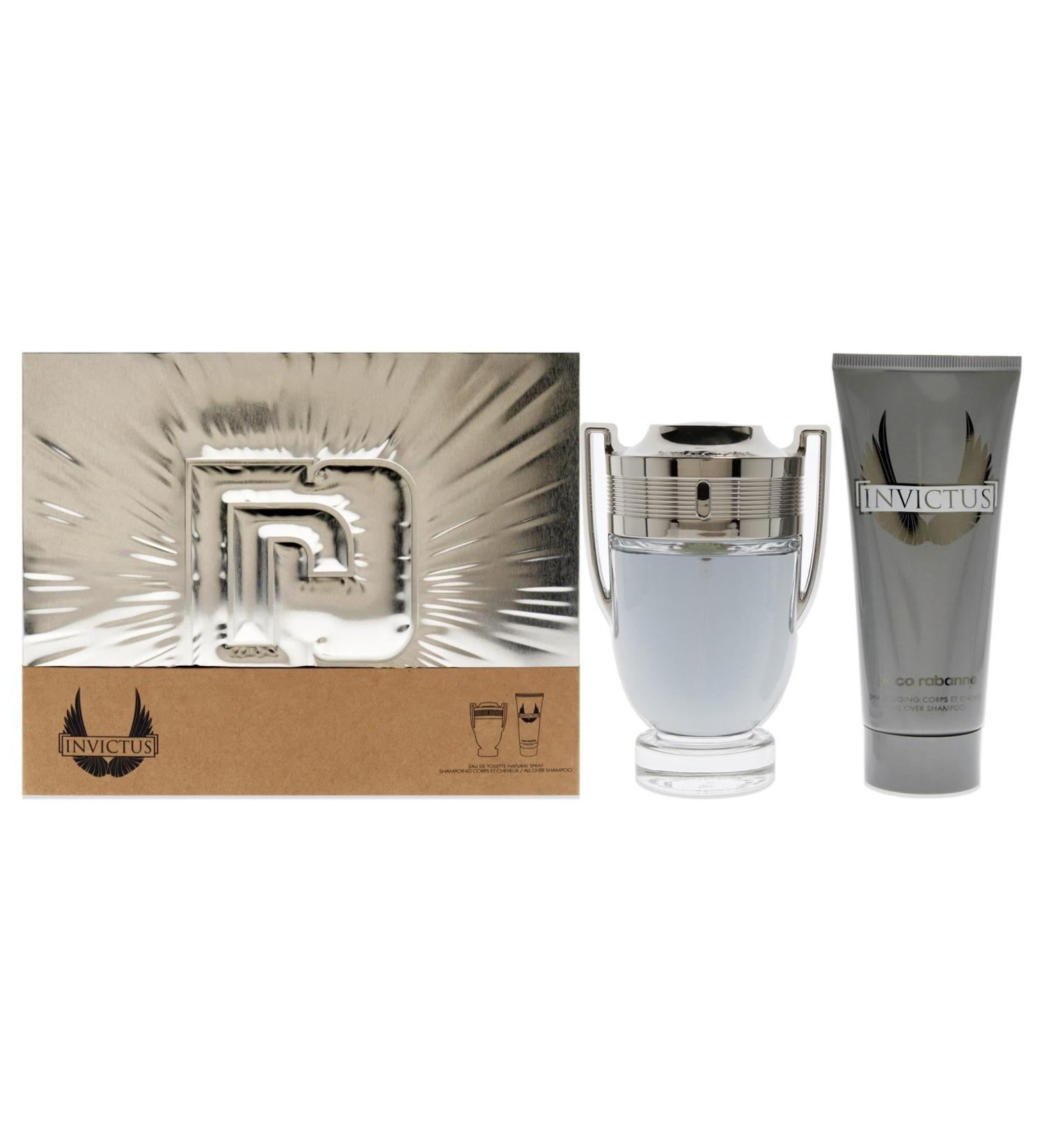 Paco Rabanne Invictus for Men - 2 Pc Gift Set 3.4oz EDT Spray 3.4oz All Over Shampoo - Buy Online on GoSupps.com