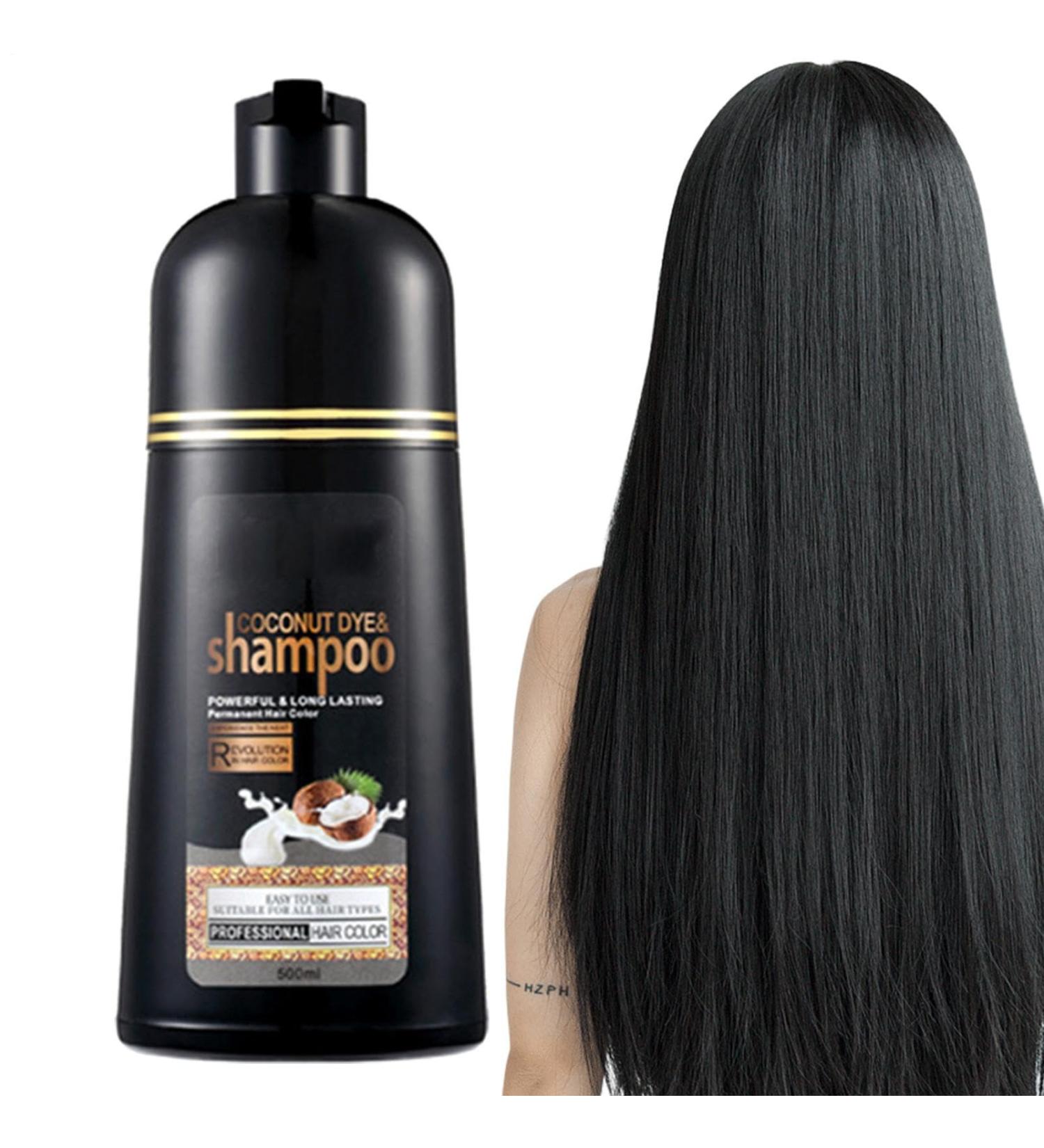  Generisch Coconut shampoo for black hair - Black plant-based hair coloring shampoo - Coconut oil - Fast coloring - Long-lasting color shampoo - Buy Online on GoSupps.com