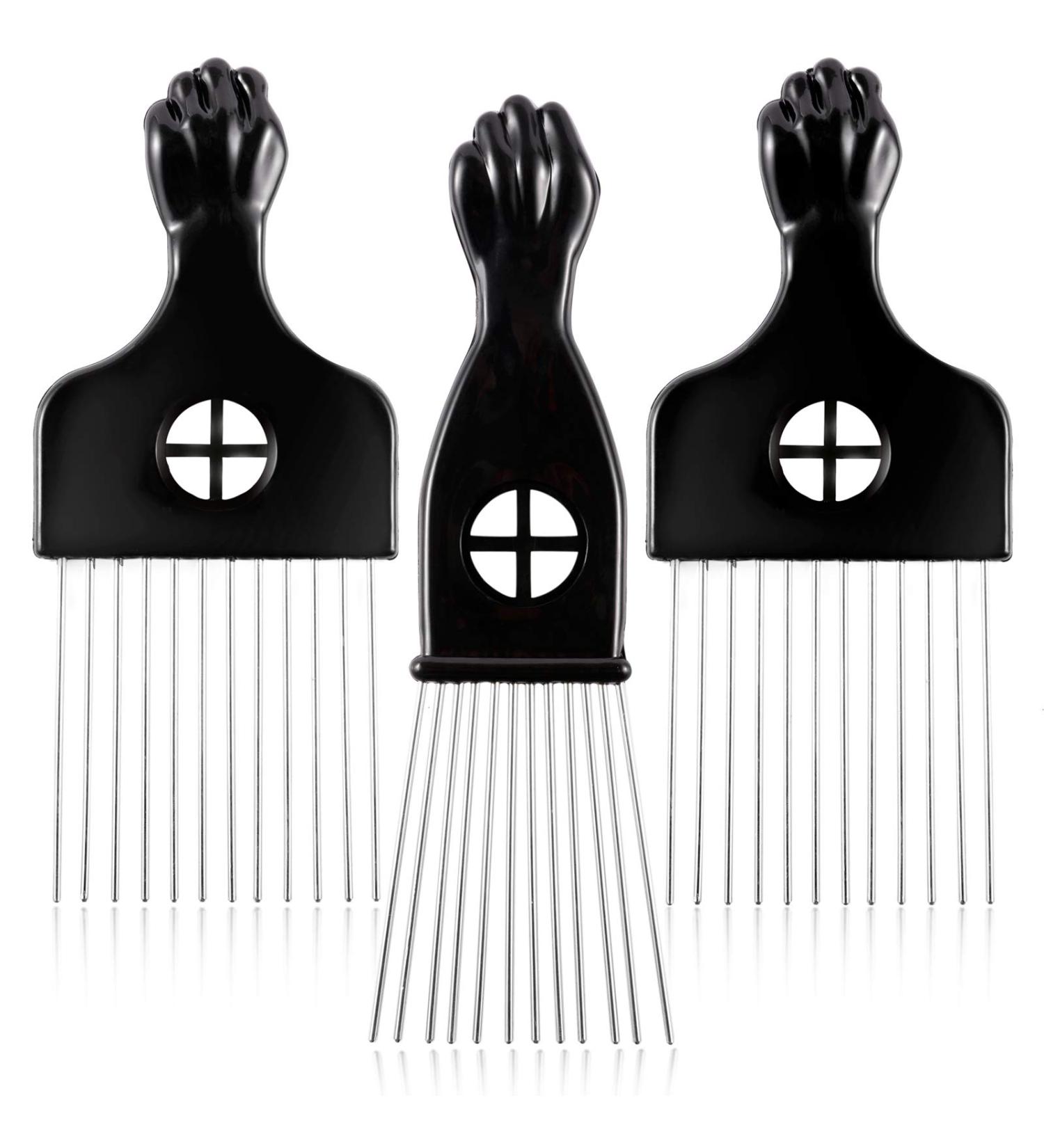 CAREHOOD 3 Pack Metal Hair Pick Set for Curly Hair - Wide Tooth Afro Pick for Men and Women - Hair Styling Tool for Wig, Braid, and Detangling - Buy Online on GoSupps.com