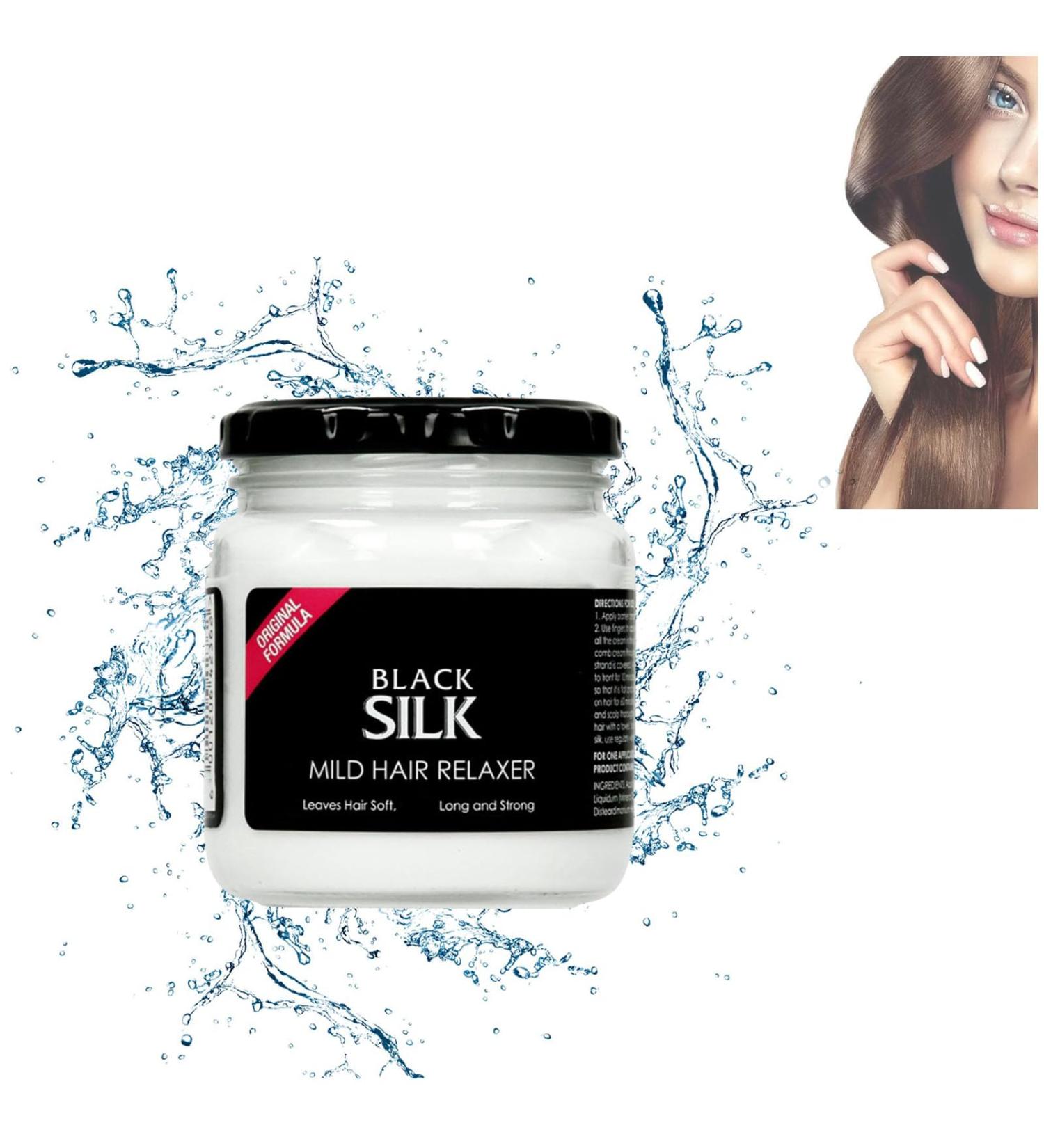 Black Silk Mild Hair Relaxer Black Silk Hair Relaxer Black Silk Hair Relaxer Mild Natural Black Silk Mild Hair Relaxer Hair Straightening Protector & Detangler Leaves Hair Soft Relax (1pcs) - Buy Online on GoSupps.com