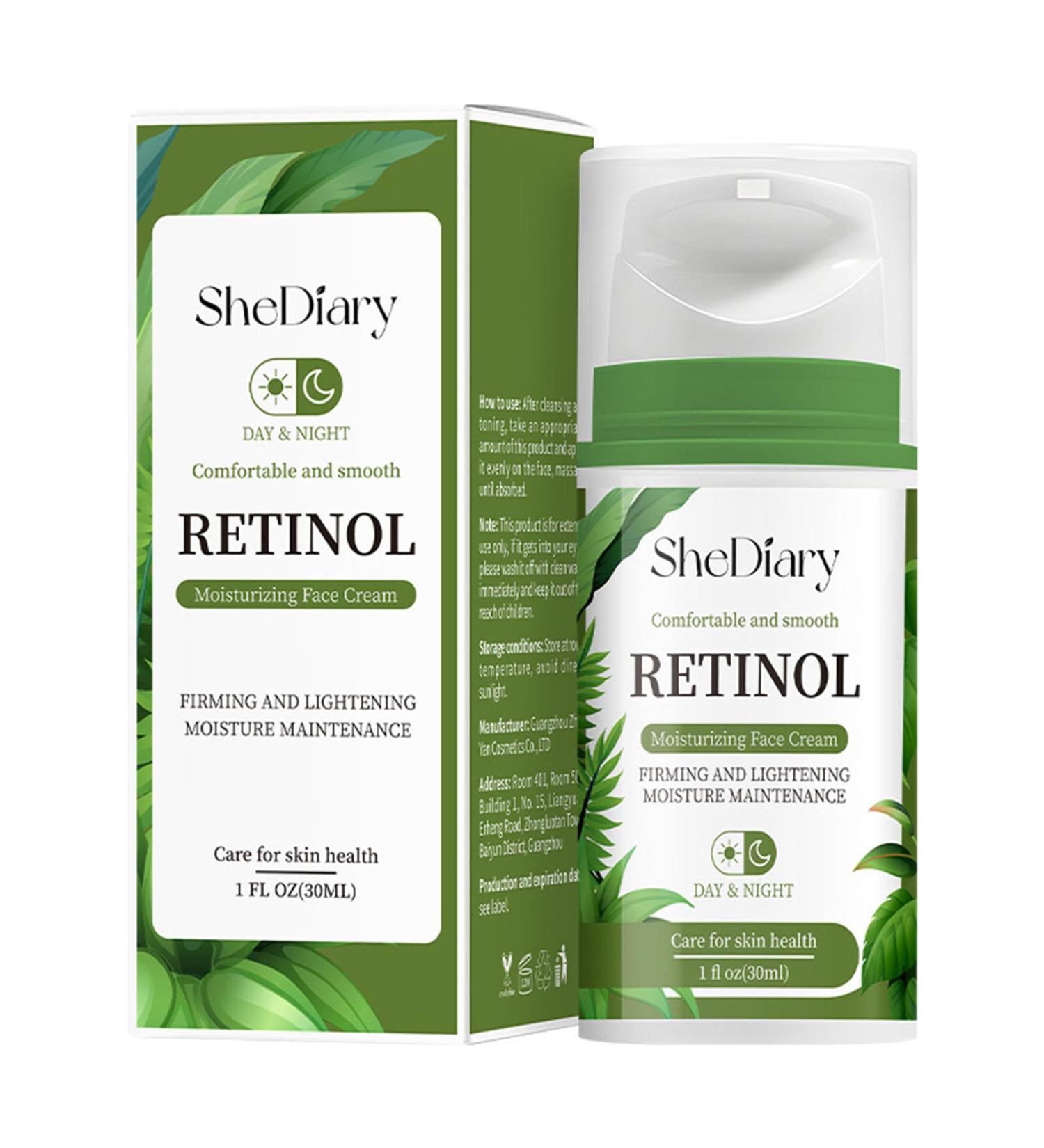 Moisturizing Retinol Face Cream - Anti-Wrinkle Hyaluronic Acid & Vitamins for Youthful Skin | Reduce Fine Lines & Dryness - Buy Online on GoSupps.com