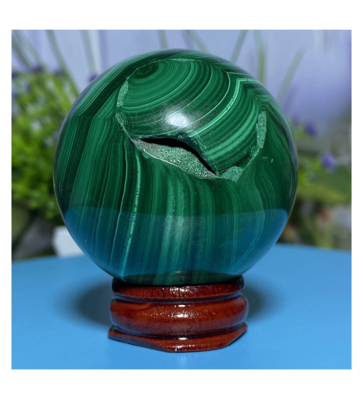 Natural Sphere Natural Geode Crystal Ball Green Malachite Hand Polished Gift Stone Home Decoration 1pc 270-280g - Buy Online on GoSupps.com